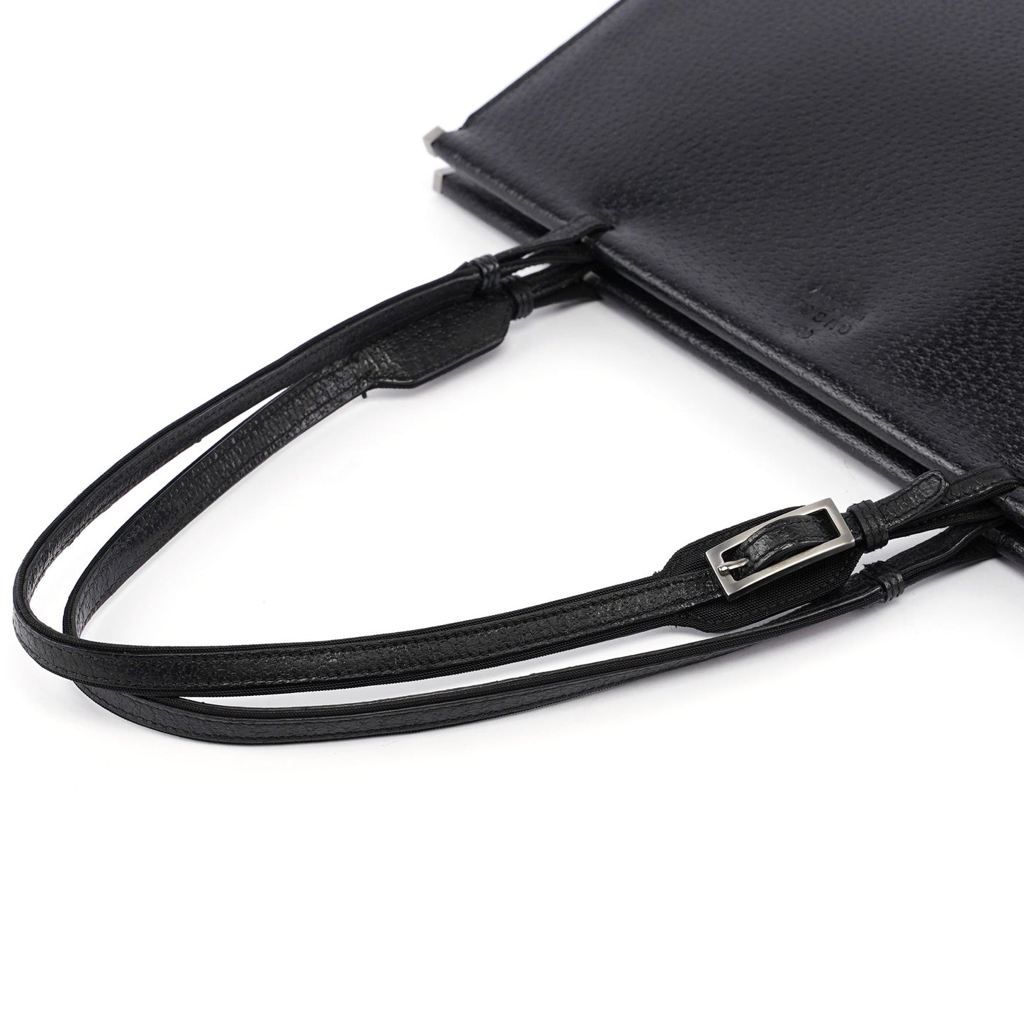 Black Leather Top Handle Bag