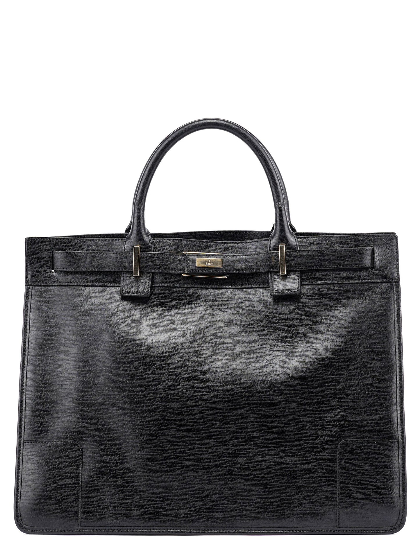 Black Leather Tote Bag