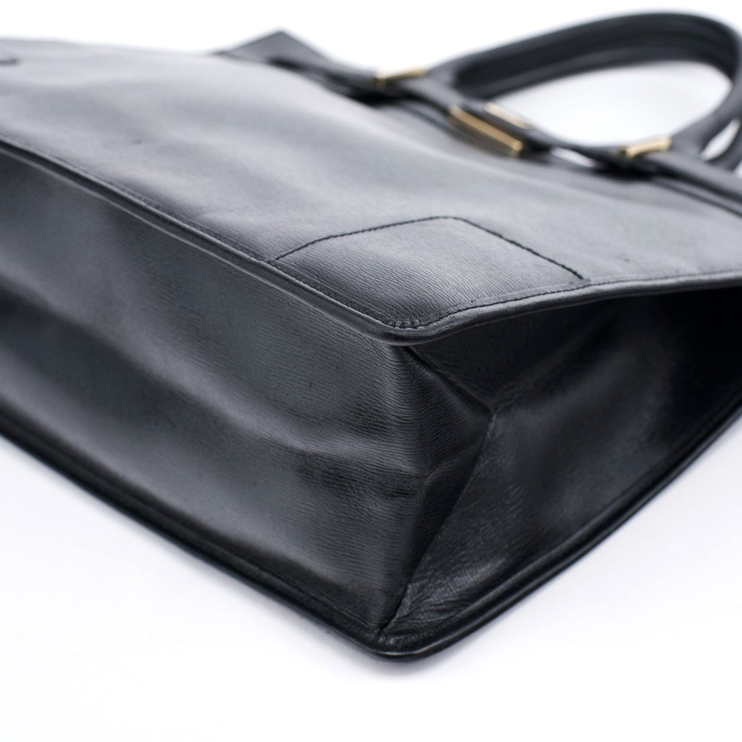 Black Leather Tote Bag