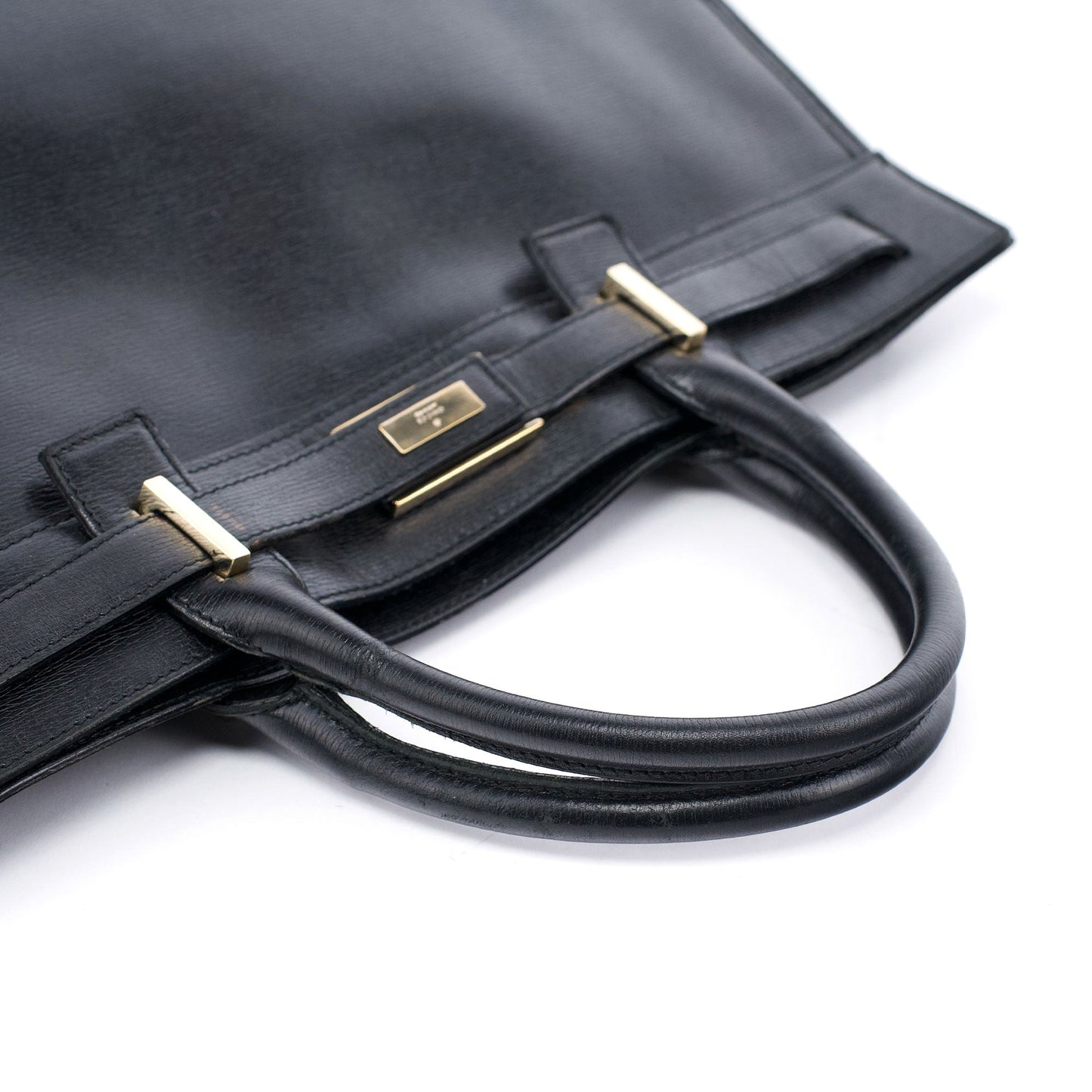 Black Leather Tote Bag