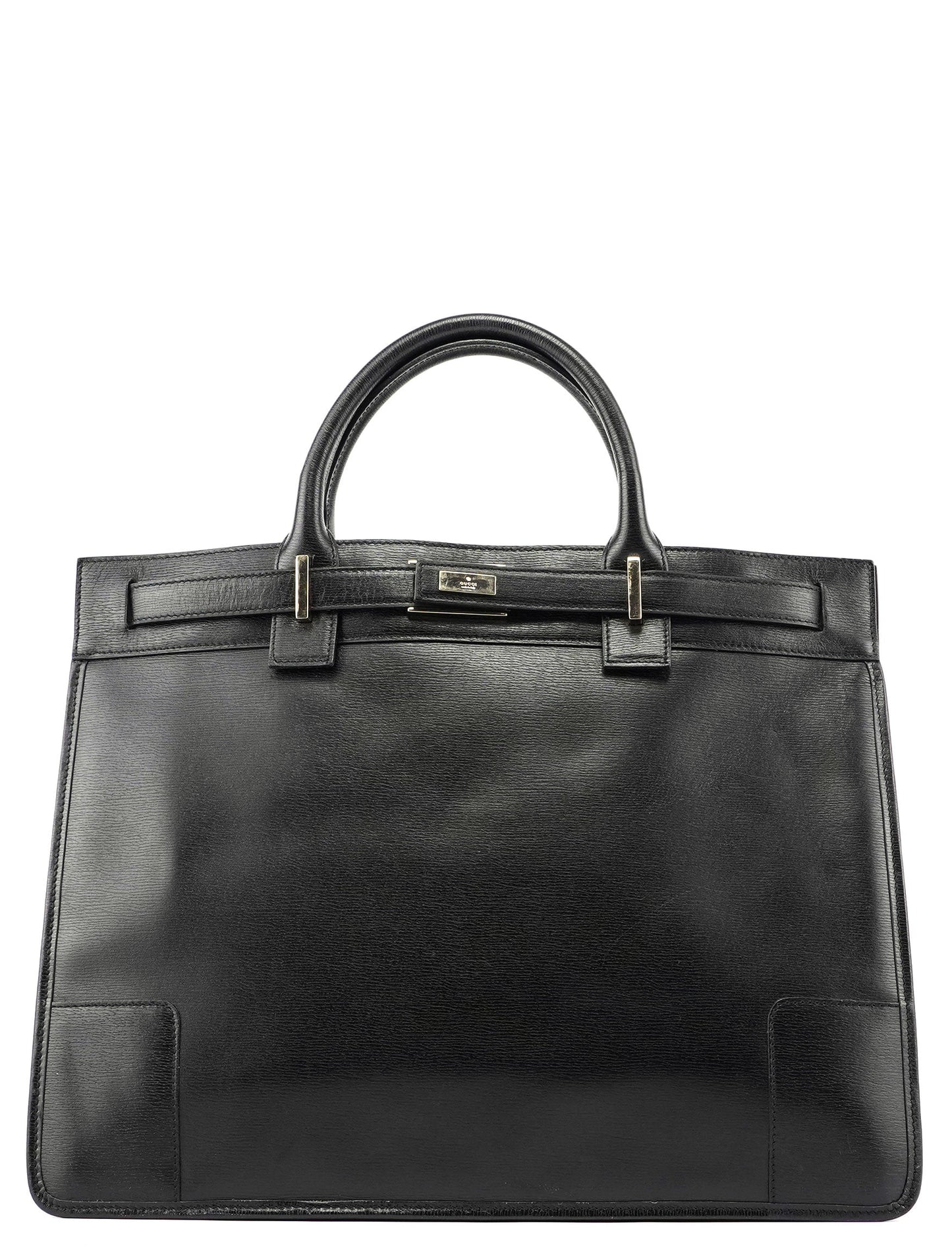 Black Leather Tote Bag