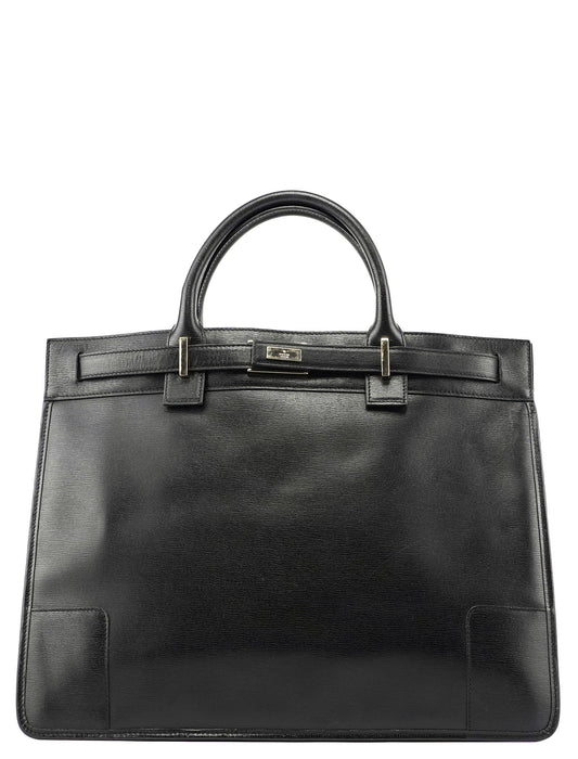 Black Leather Tote Bag