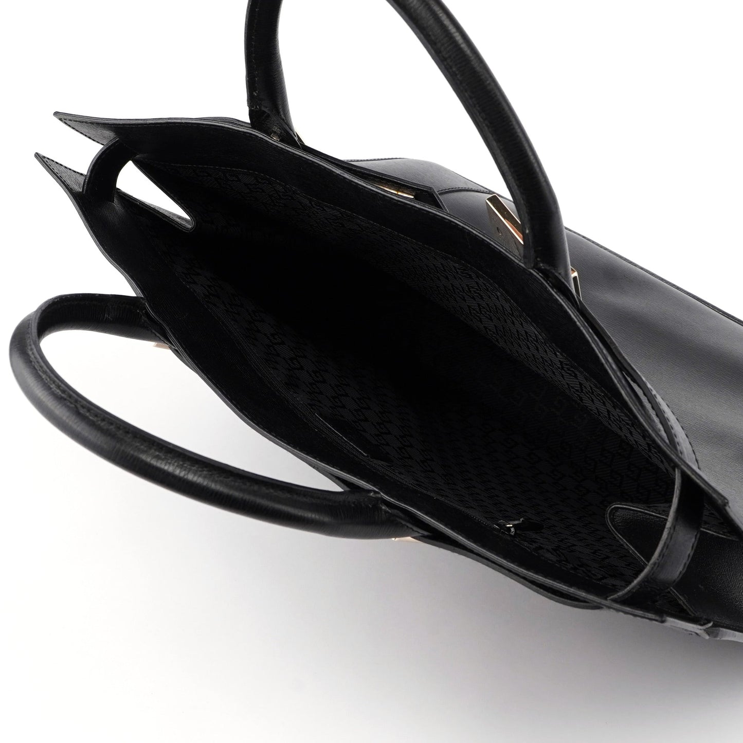 Black Leather Tote Bag