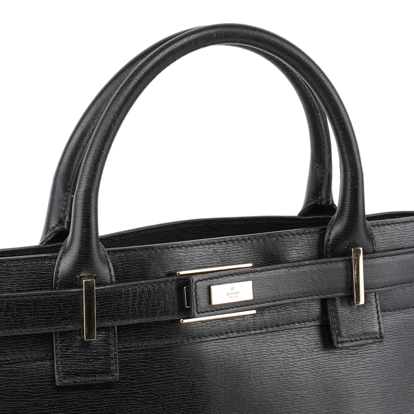 Black Leather Tote Bag