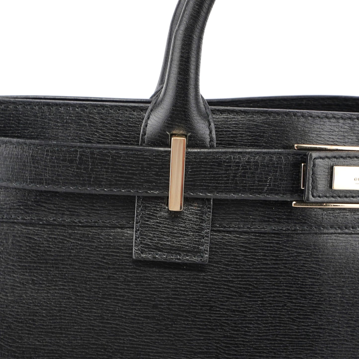 Black Leather Tote Bag