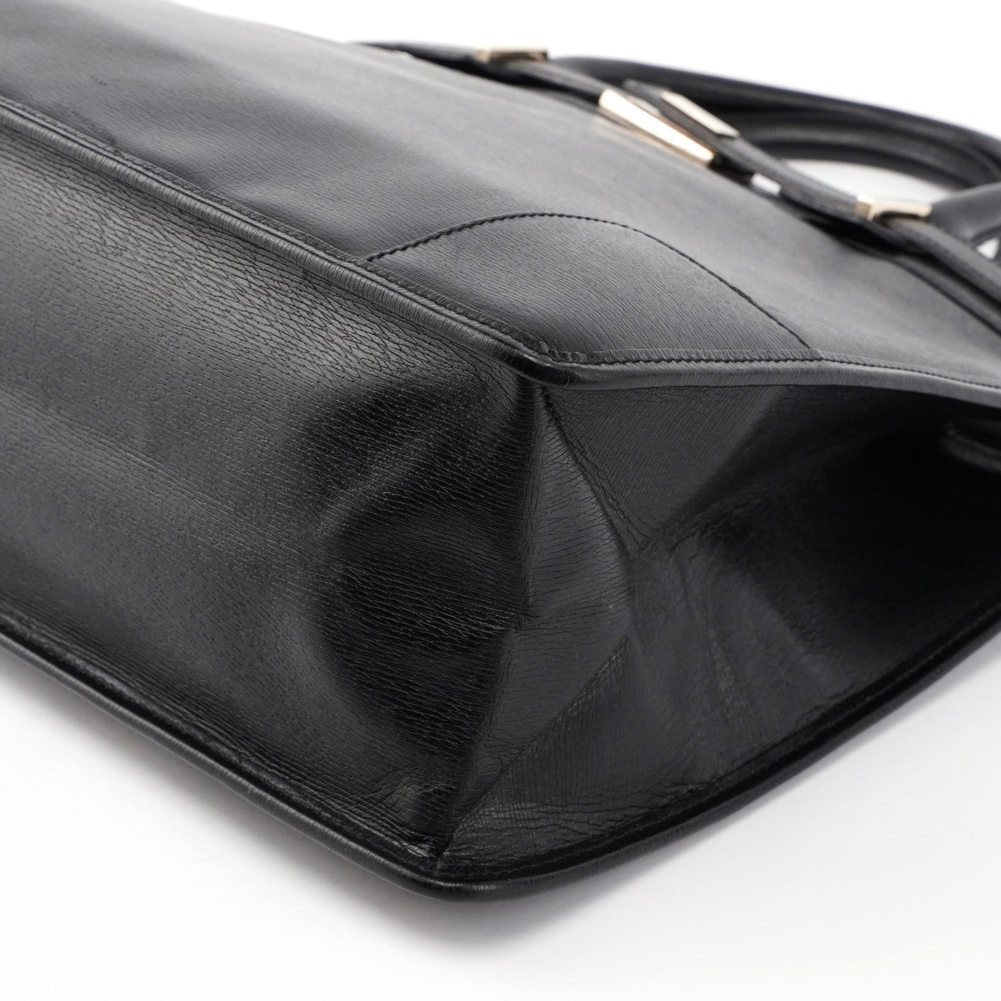 Black Leather Tote Bag