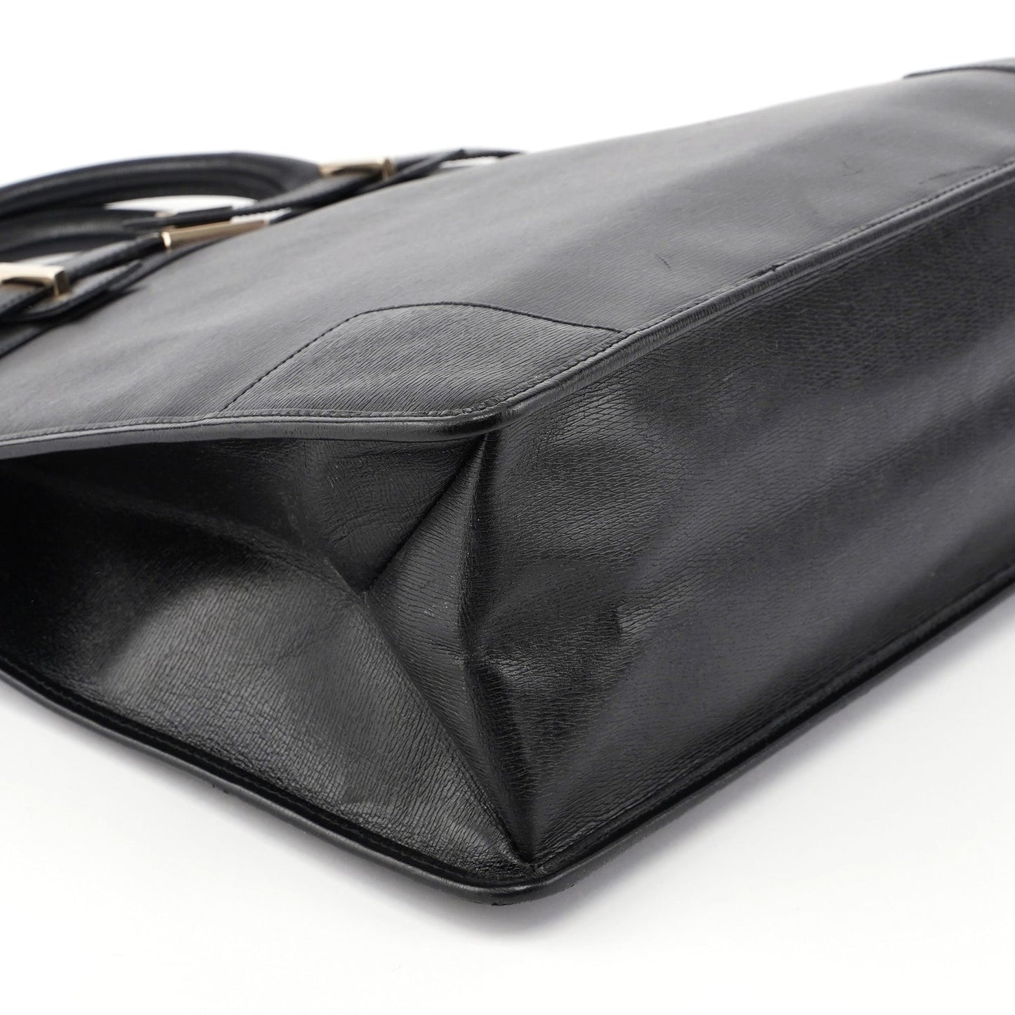 Black Leather Tote Bag