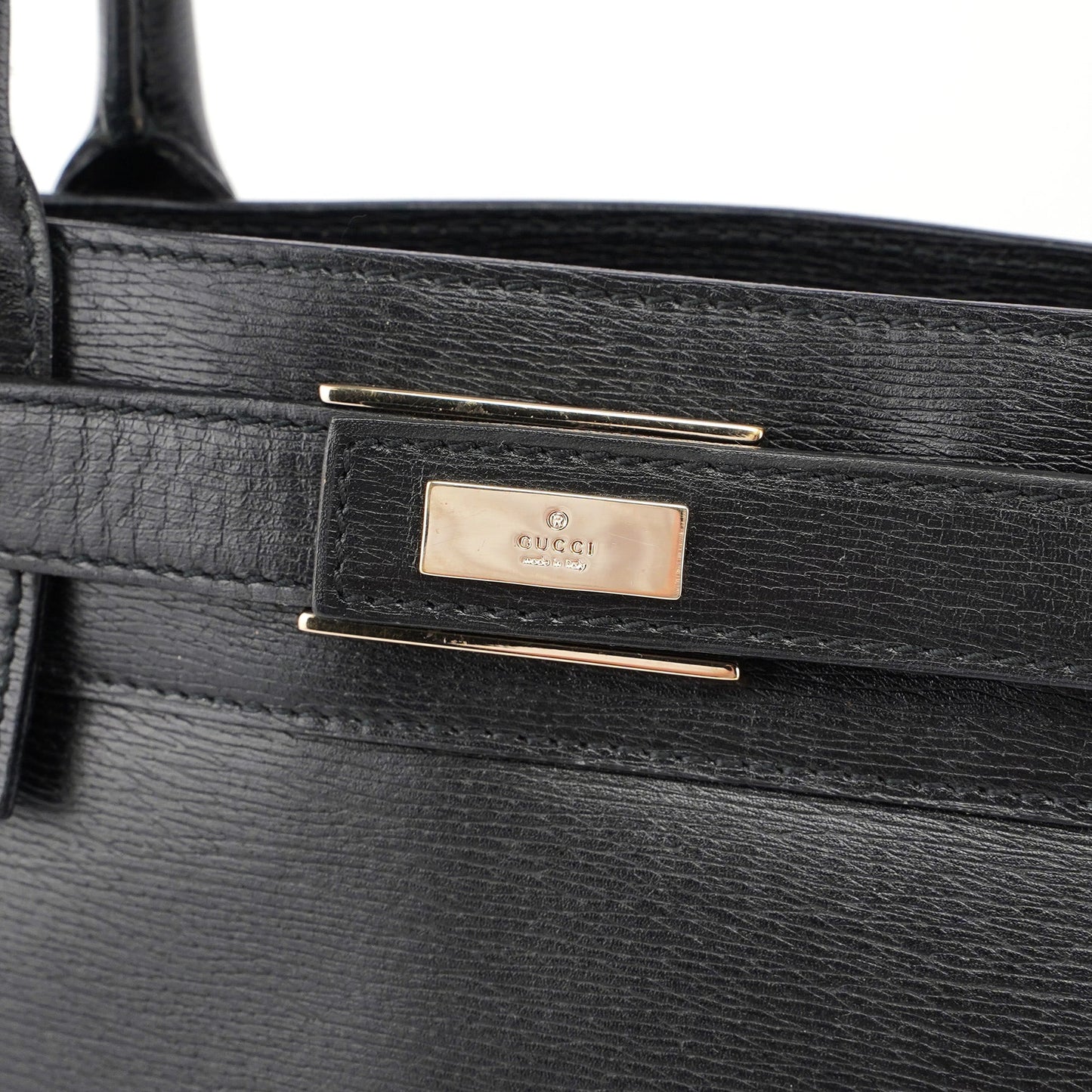 Black Leather Tote Bag
