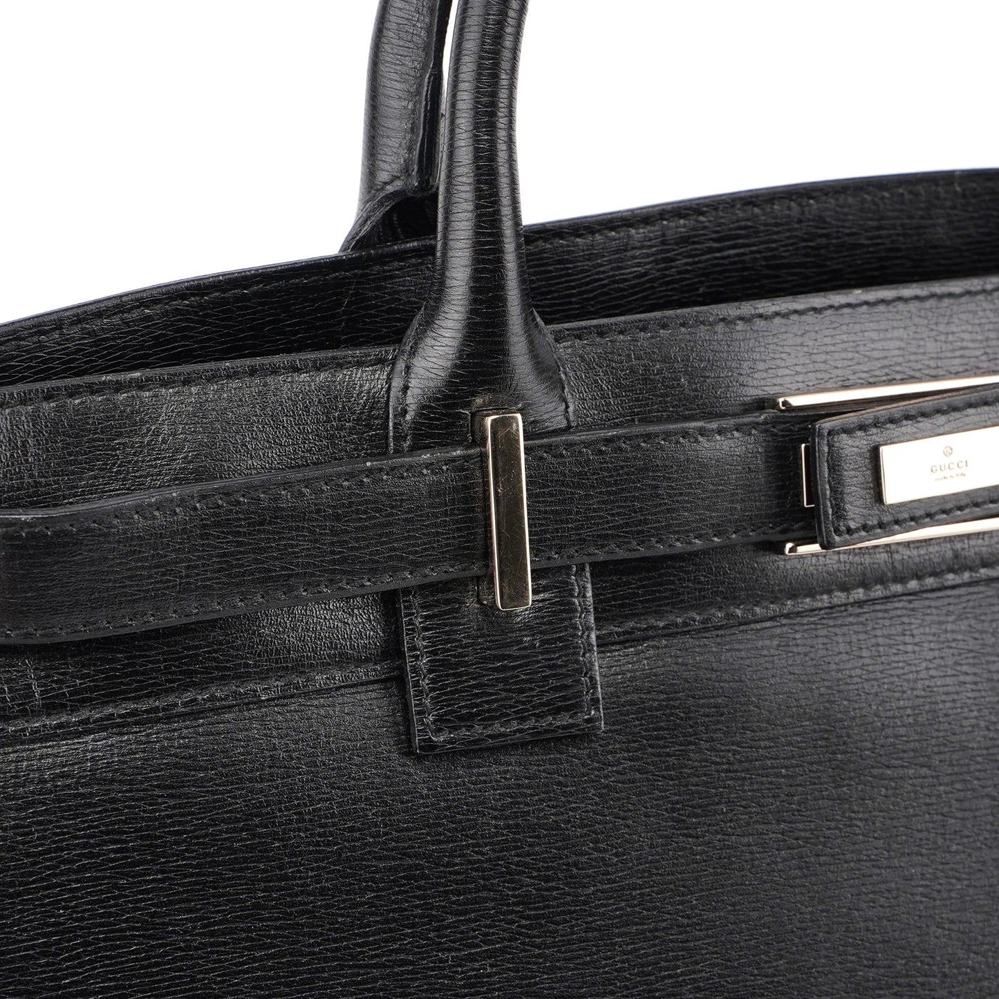 Black Leather Tote Bag