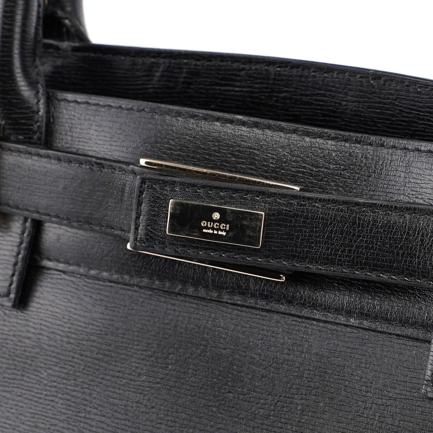 Black Leather Tote Bag