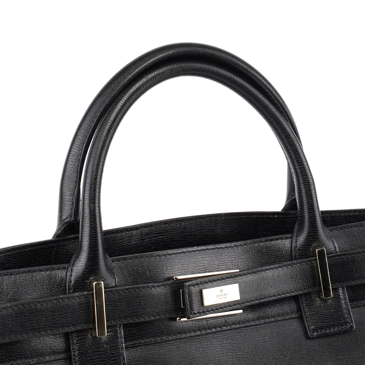 Black Leather Tote Bag