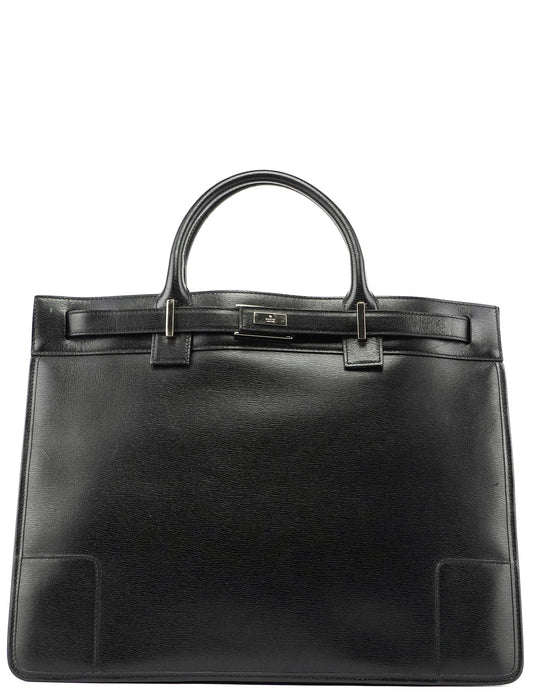 Black Leather Tote Bag
