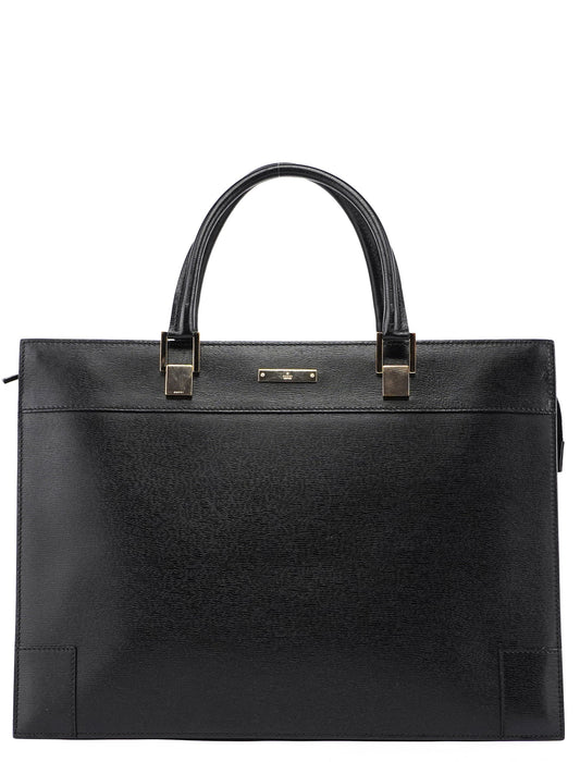 Black Leather Tote Bag