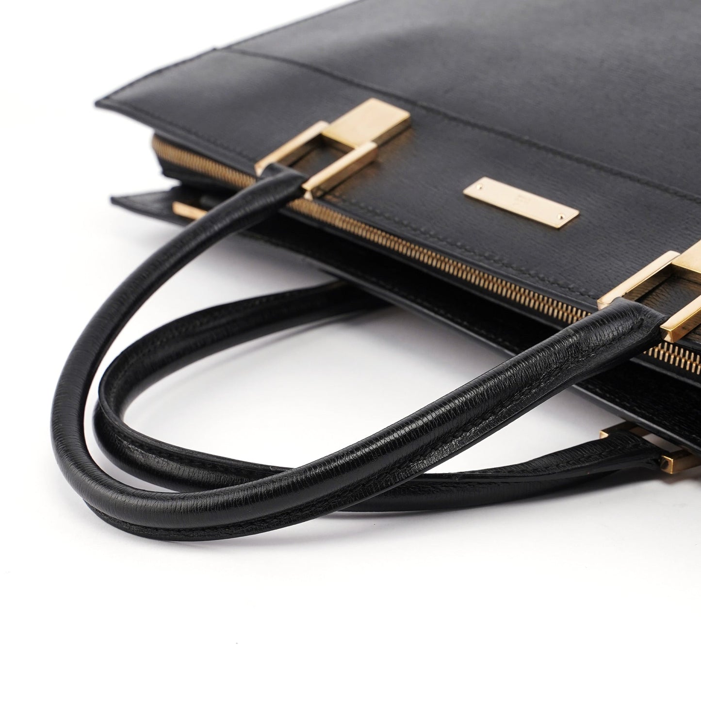 Black Leather Tote Bag