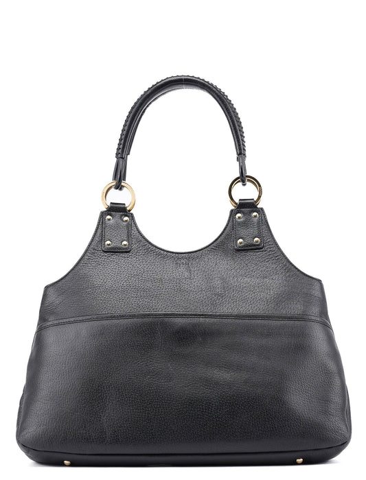 Black Leather Tote Bag