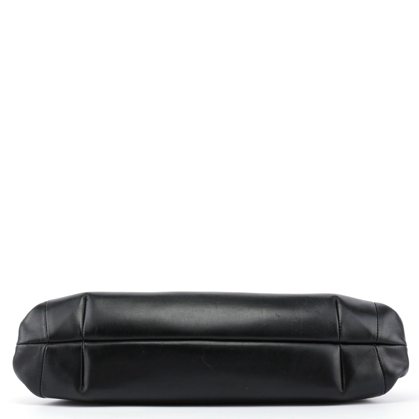 Black Leather Wood Handle Bag