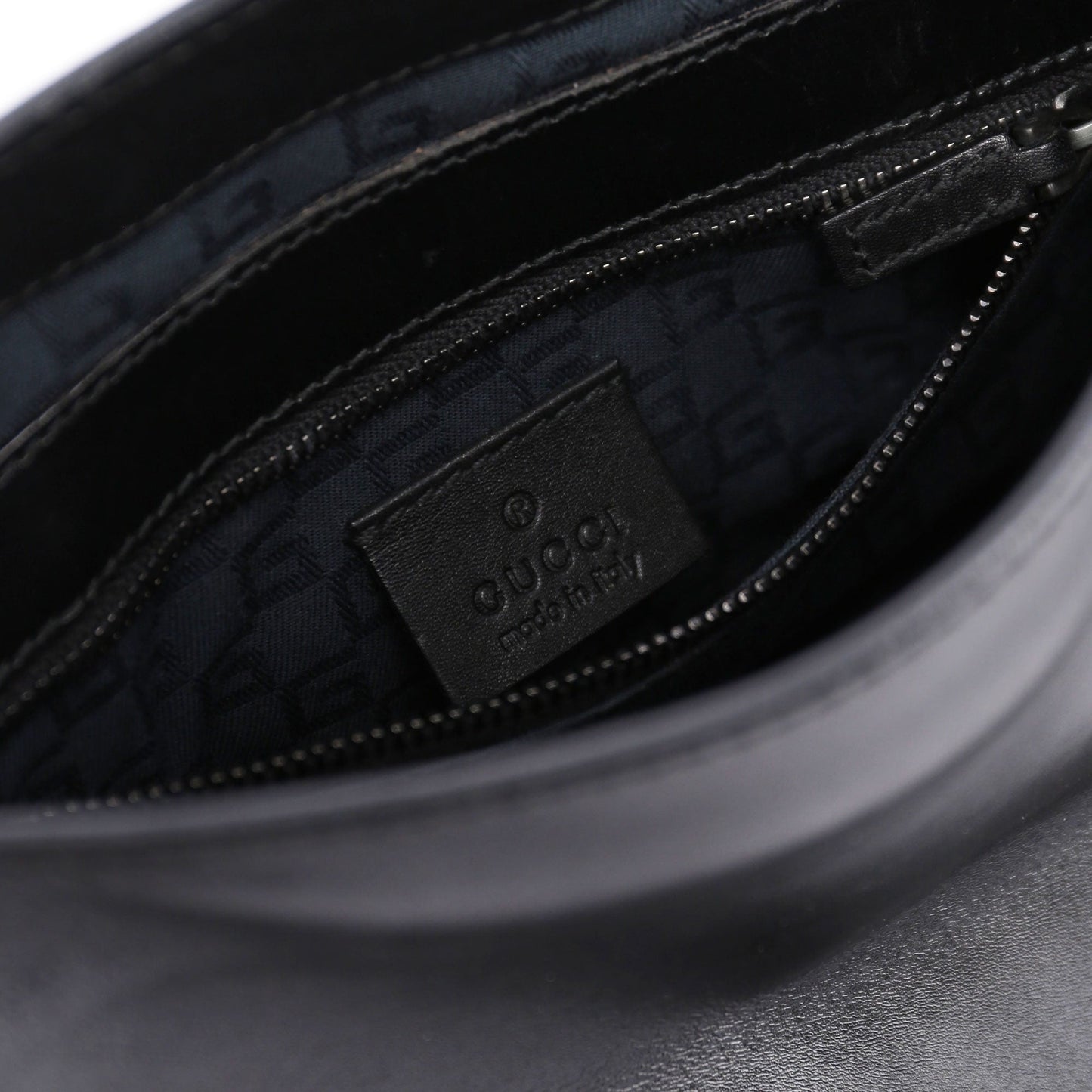 Black Leather Wood Handle Bag