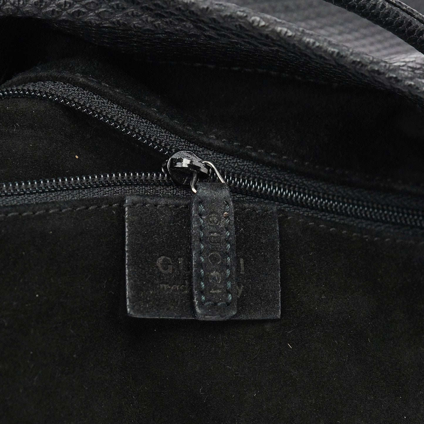 Black Lizard Embossed Tassel Tote Bag