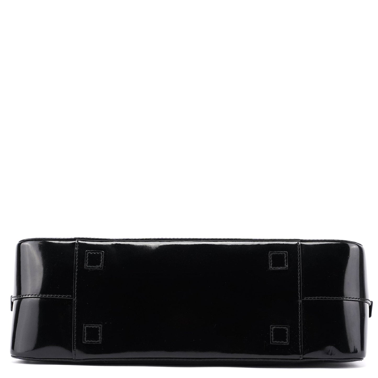 Black Patent Leather Bamboo 2-Way Tote