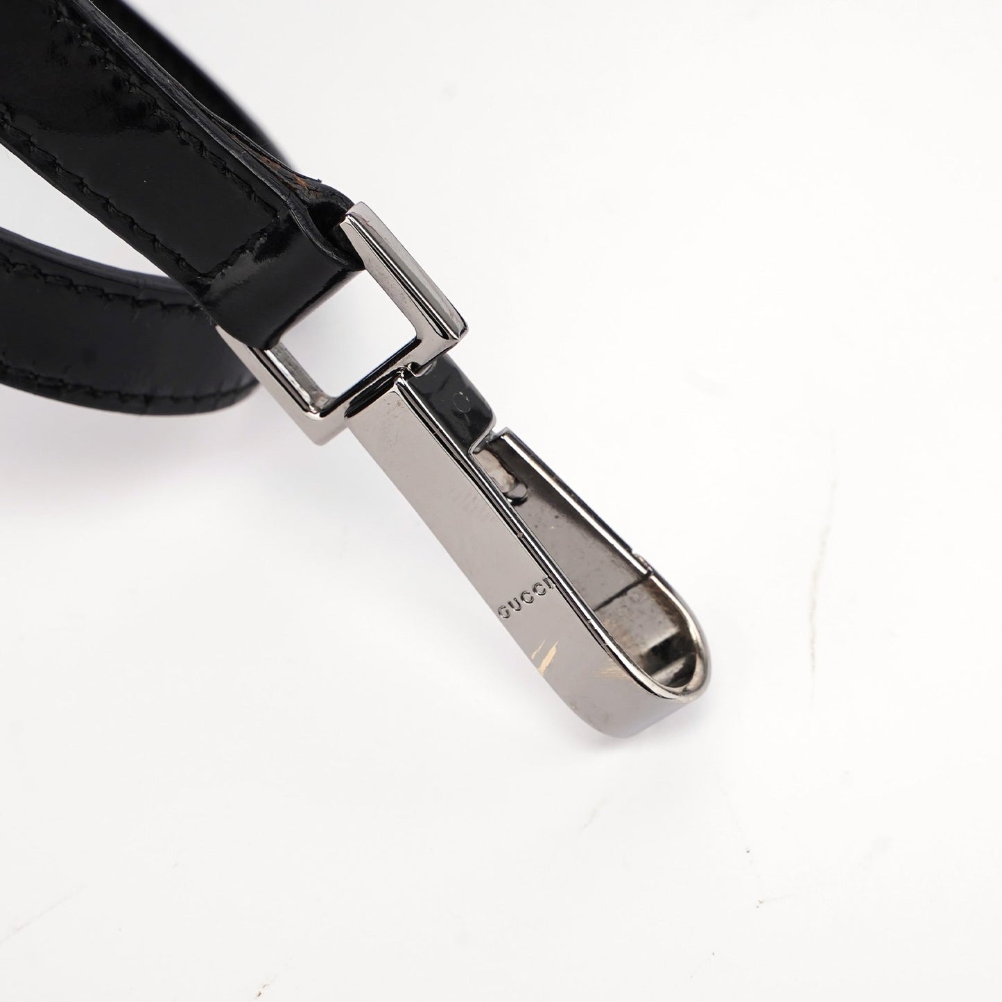 Black Patent Leather Bamboo 2-Way Tote