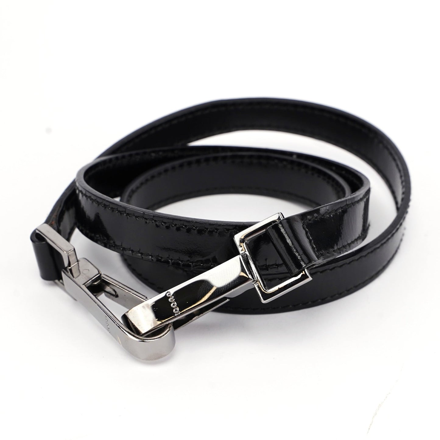 Black Patent Leather Bamboo 2-Way Tote