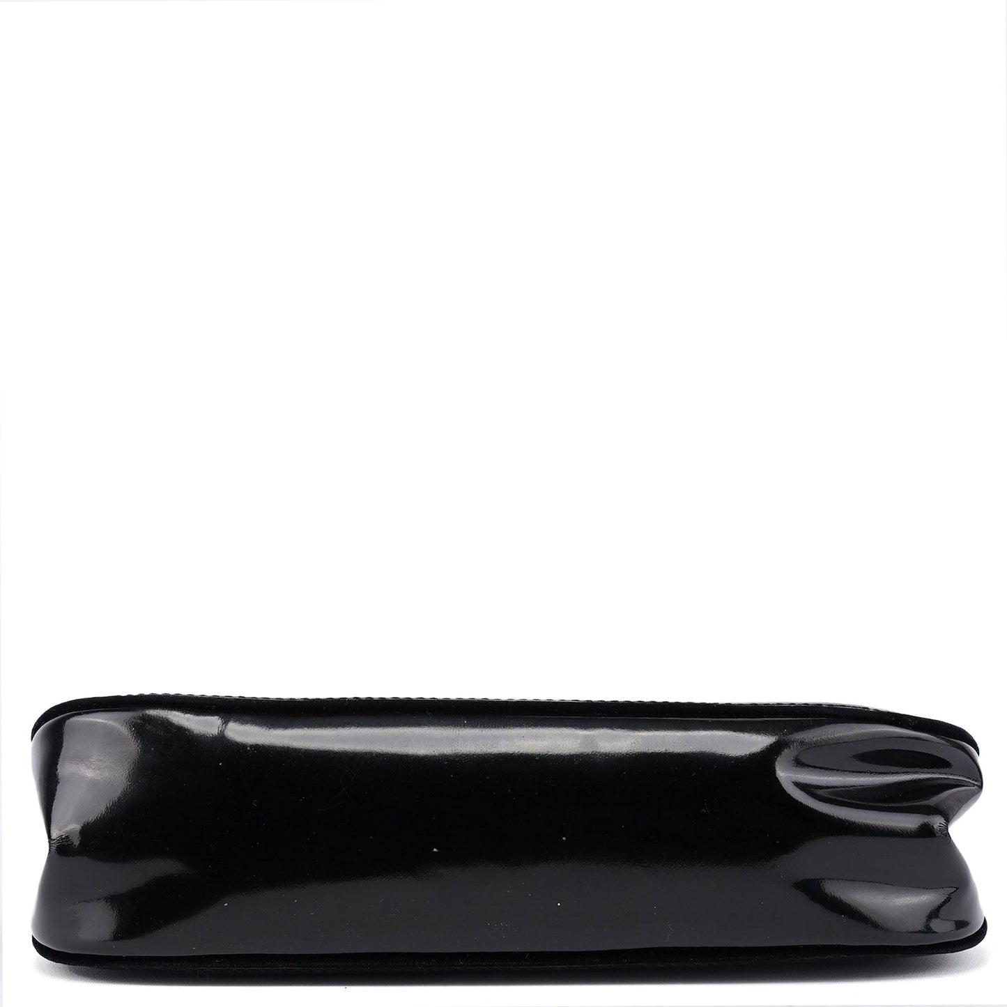 Black Patent Leather Bamboo Shoulder Bag