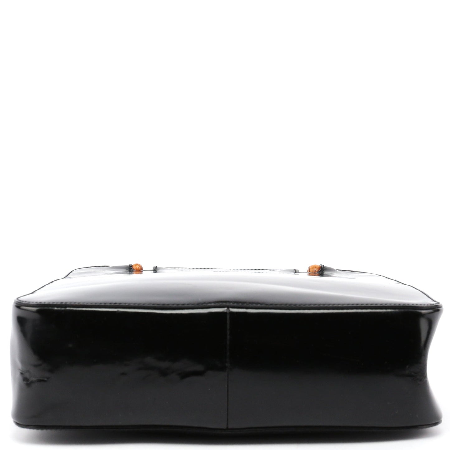 Black Patent Leather Bamboo Tote