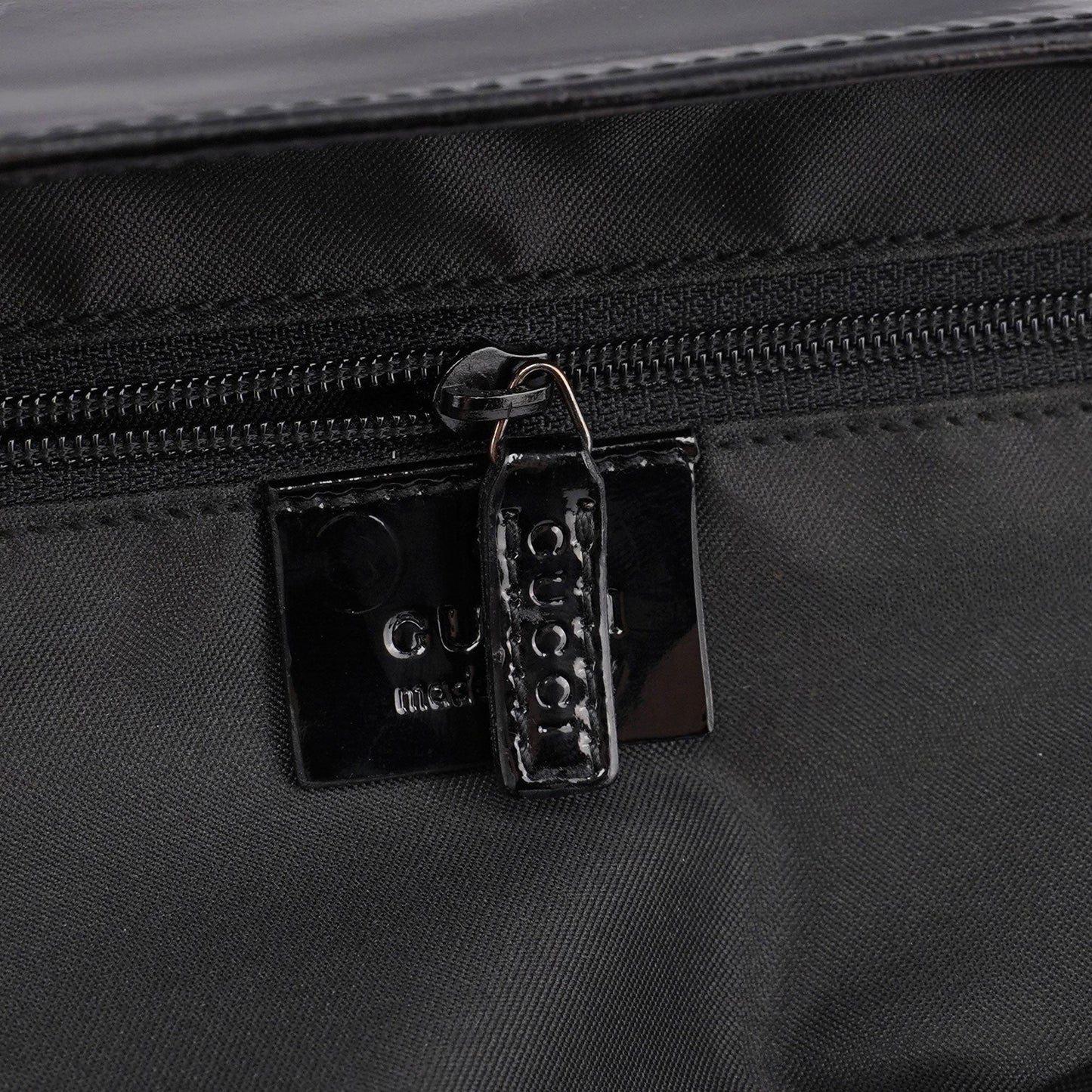 Black Patent Leather Bamboo Tote