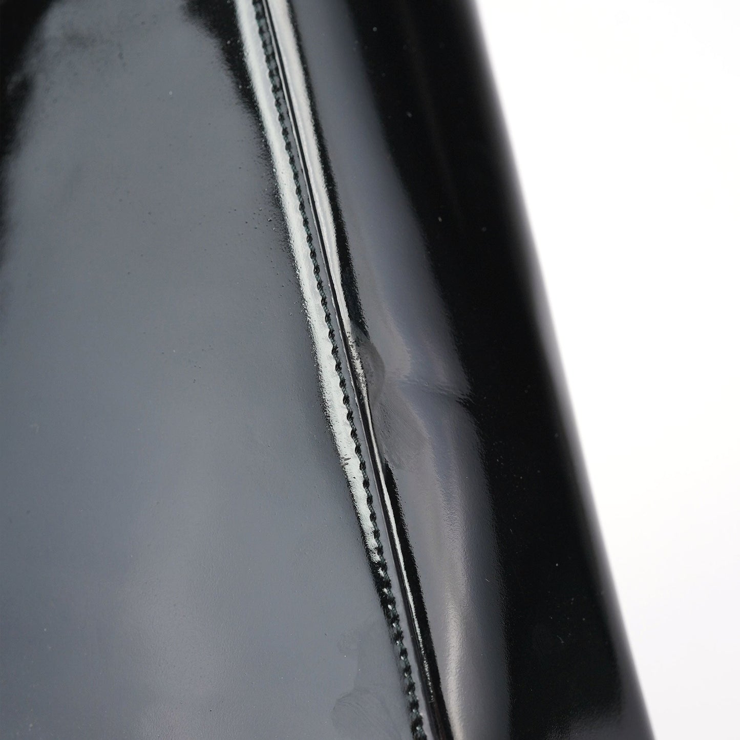 Black Patent Leather Bamboo Tote Bag