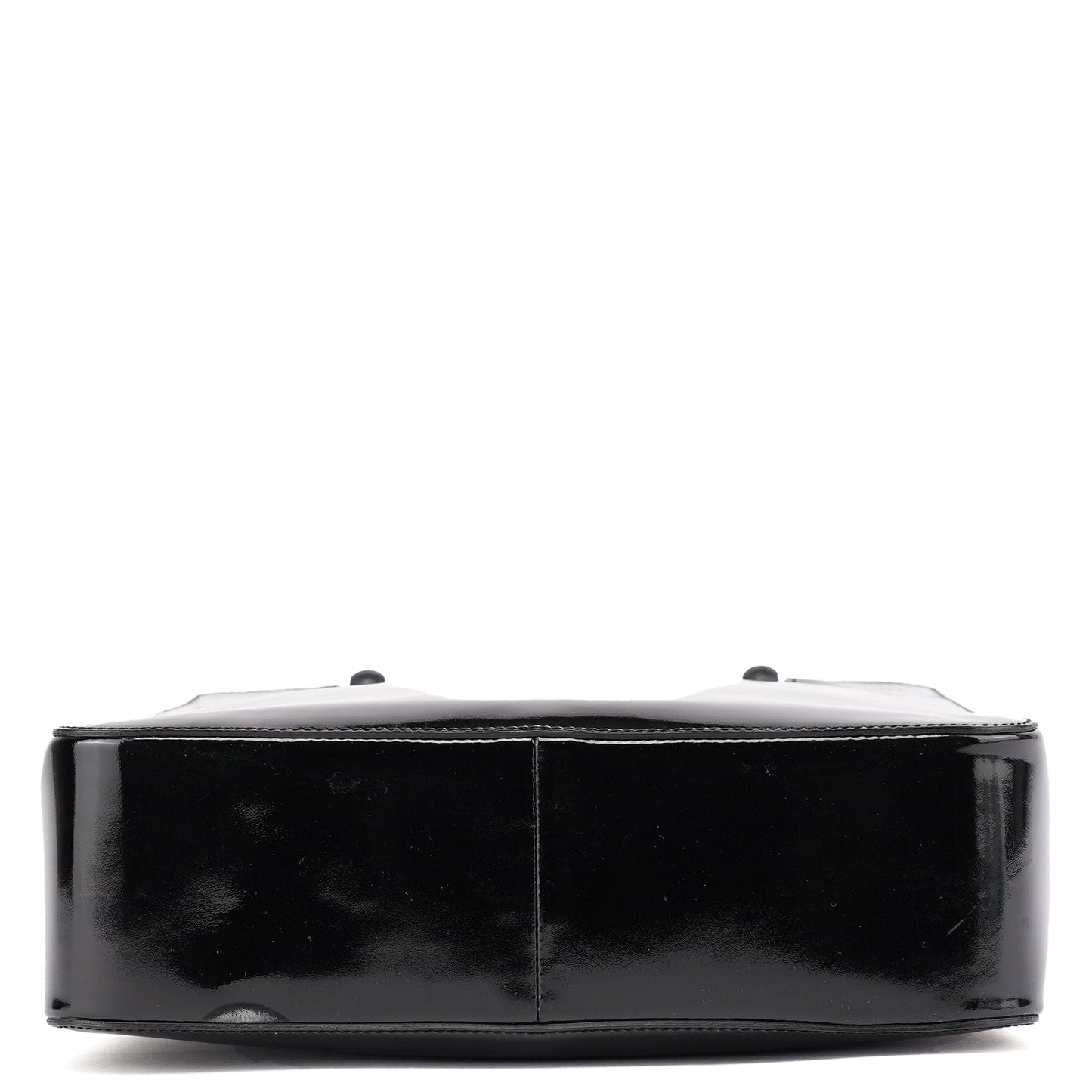 Black Patent Leather Bamboo Tote Bag