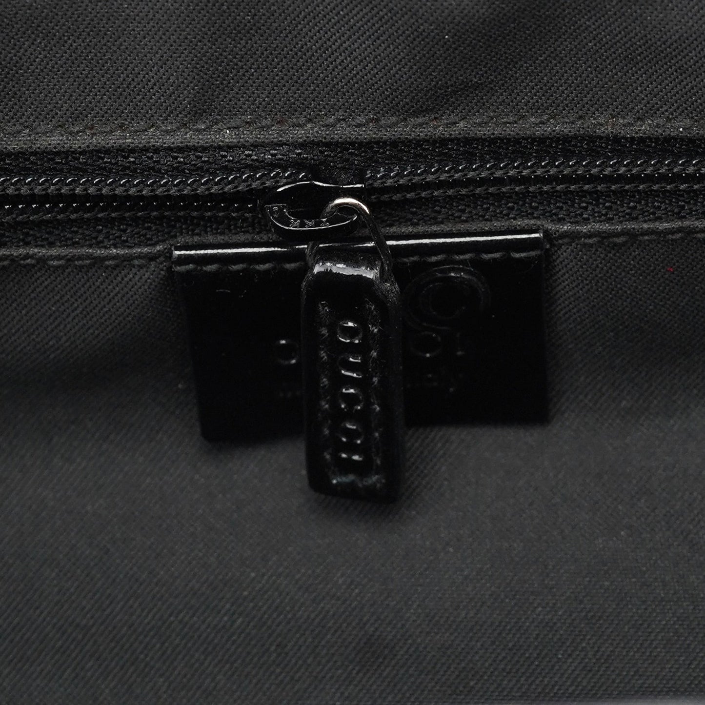 Black Patent Leather Bamboo Tote Bag