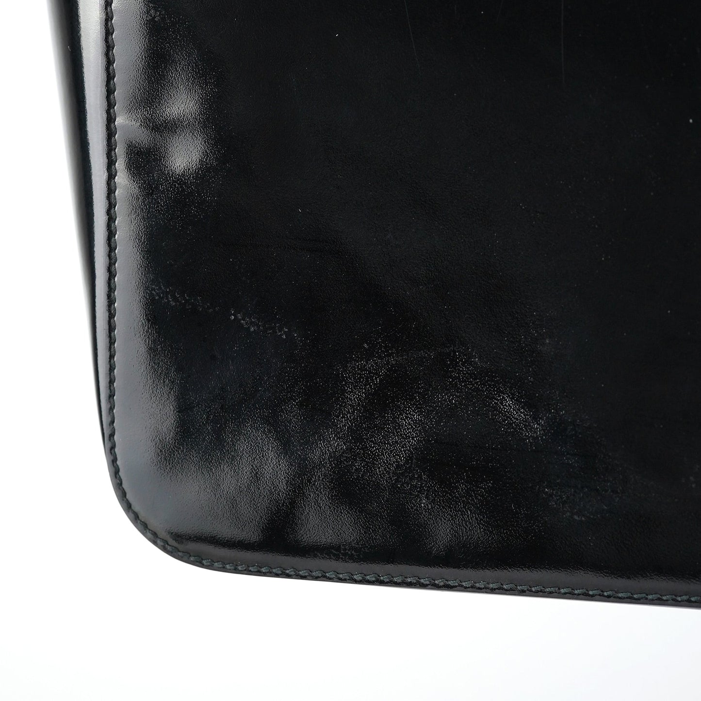 Black Patent Leather Bamboo Tote Bag