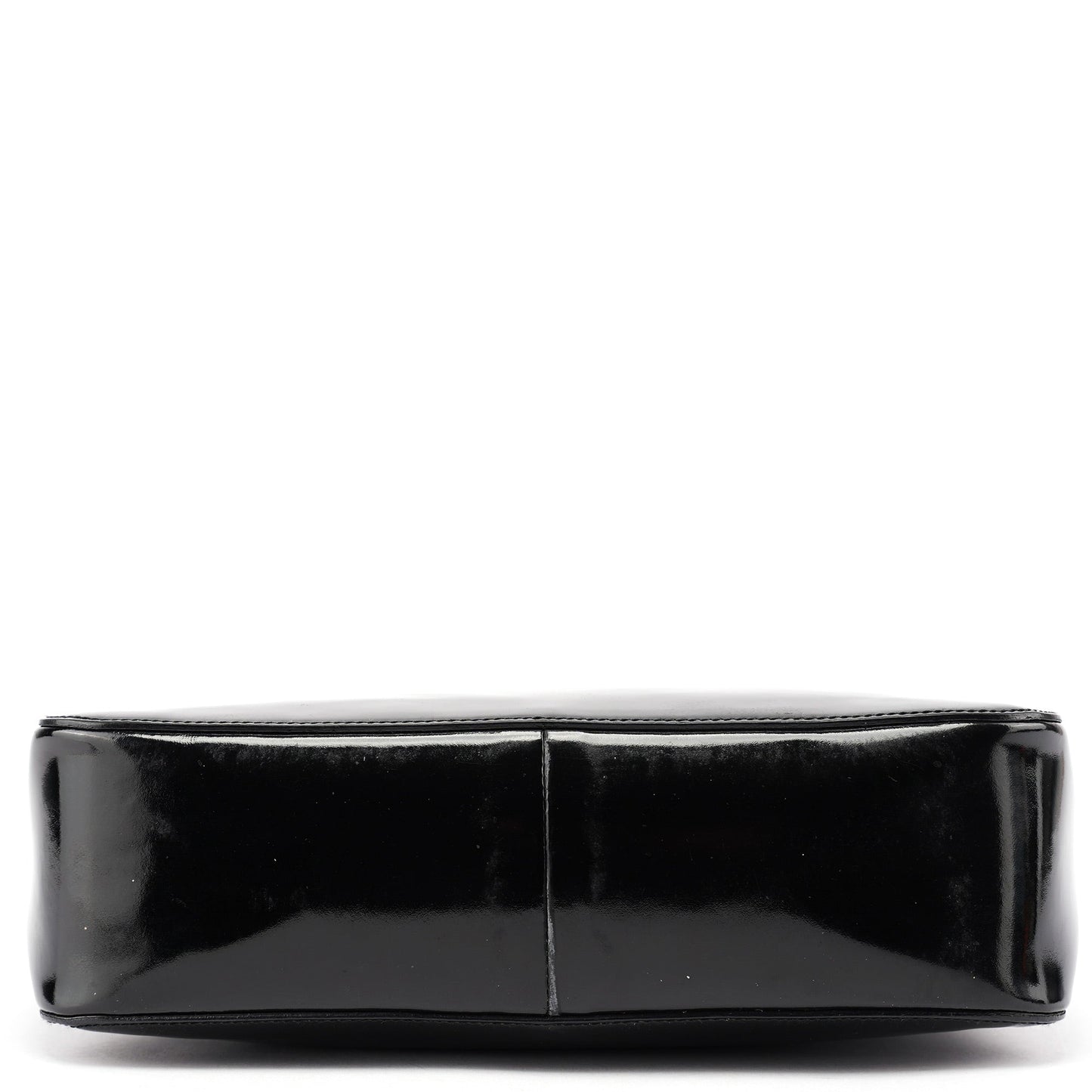 Black Patent Leather Bamboo Tote Bag