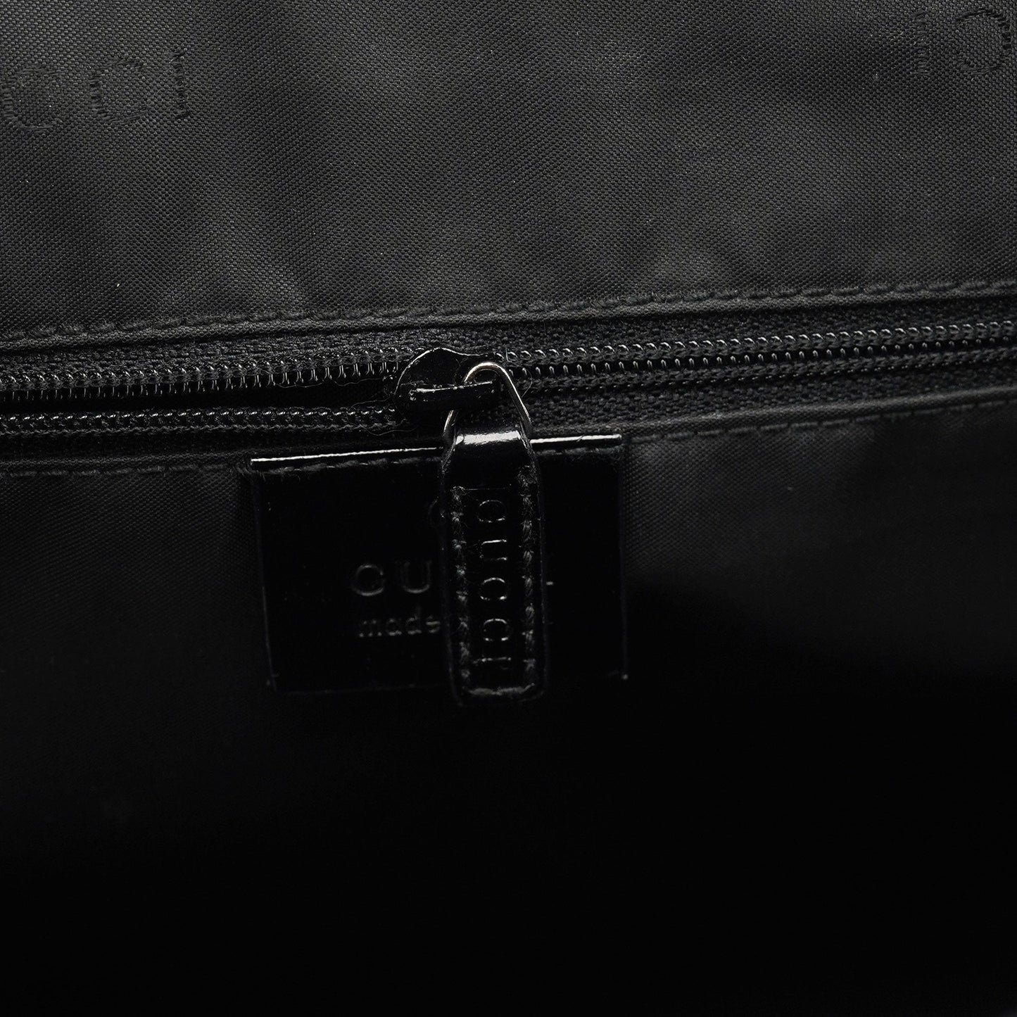 Black Patent Leather Bamboo Tote Bag