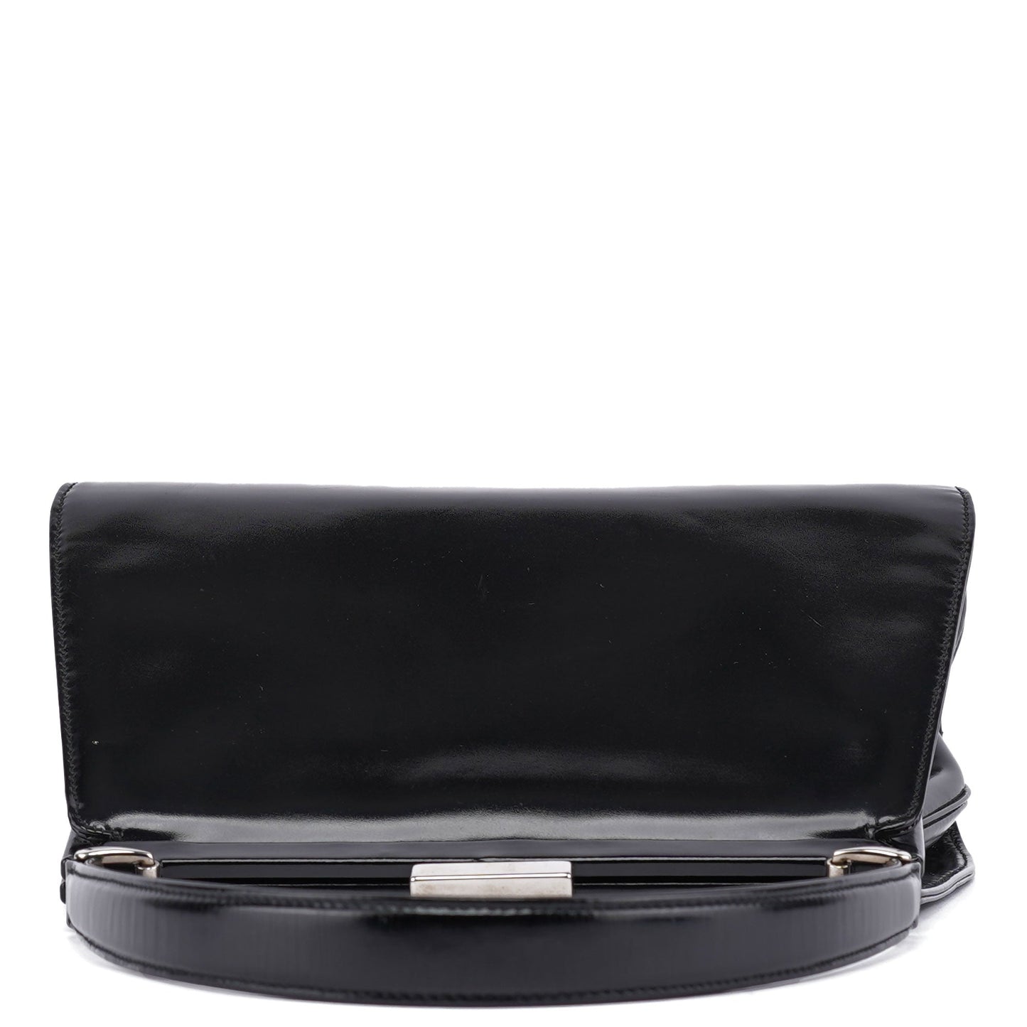 Black Patent Leather Clutch Shoulder Bag