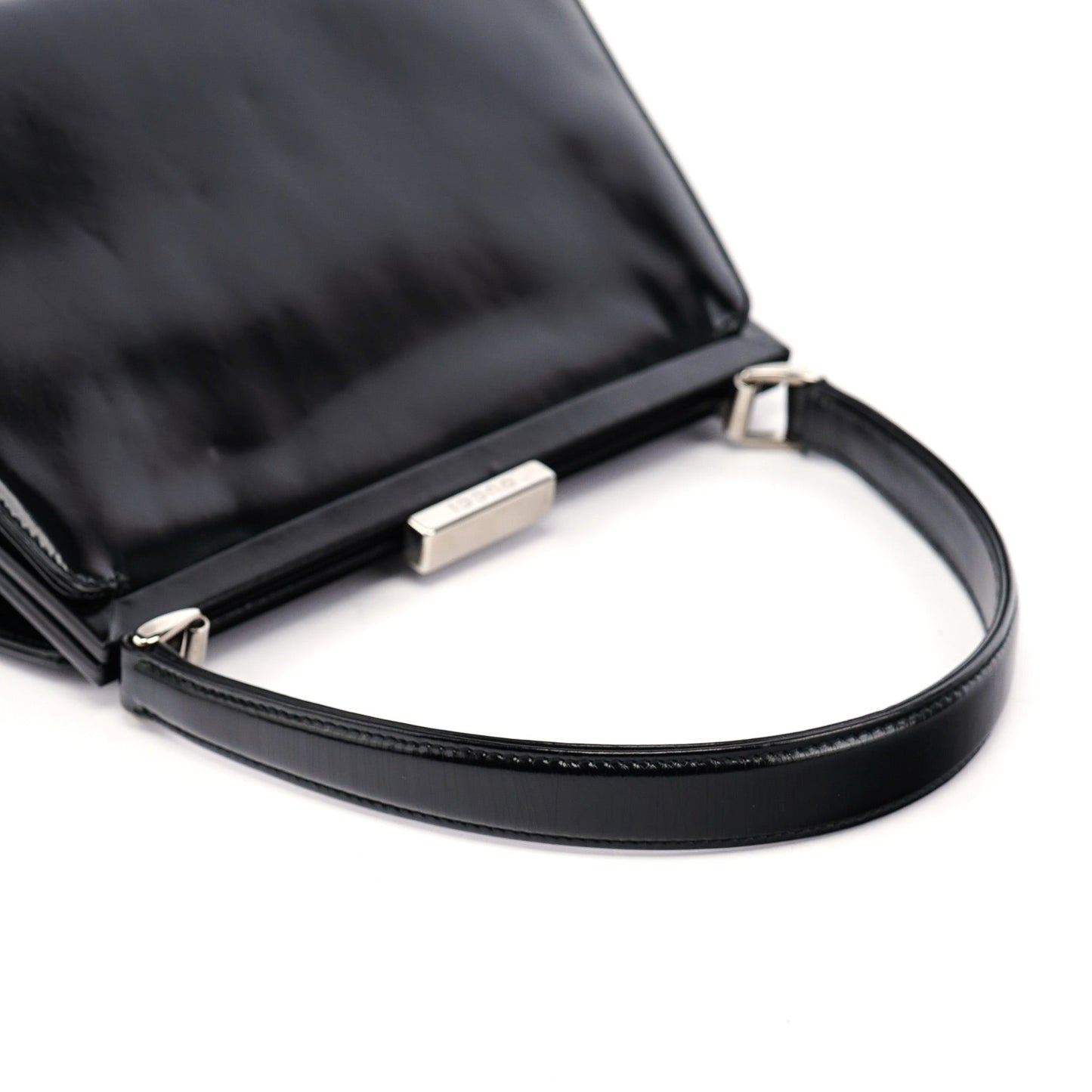 Black Patent Leather Clutch Shoulder Bag