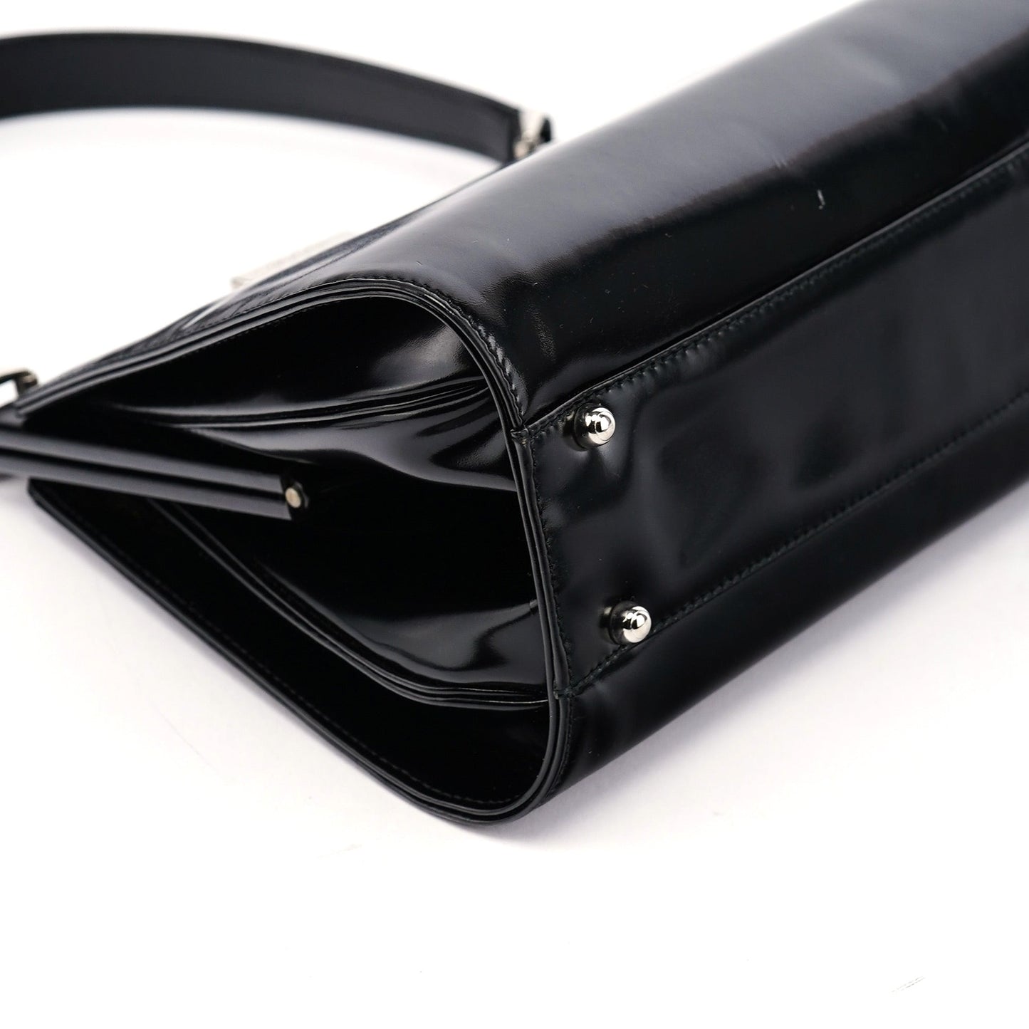 Black Patent Leather Clutch Shoulder Bag