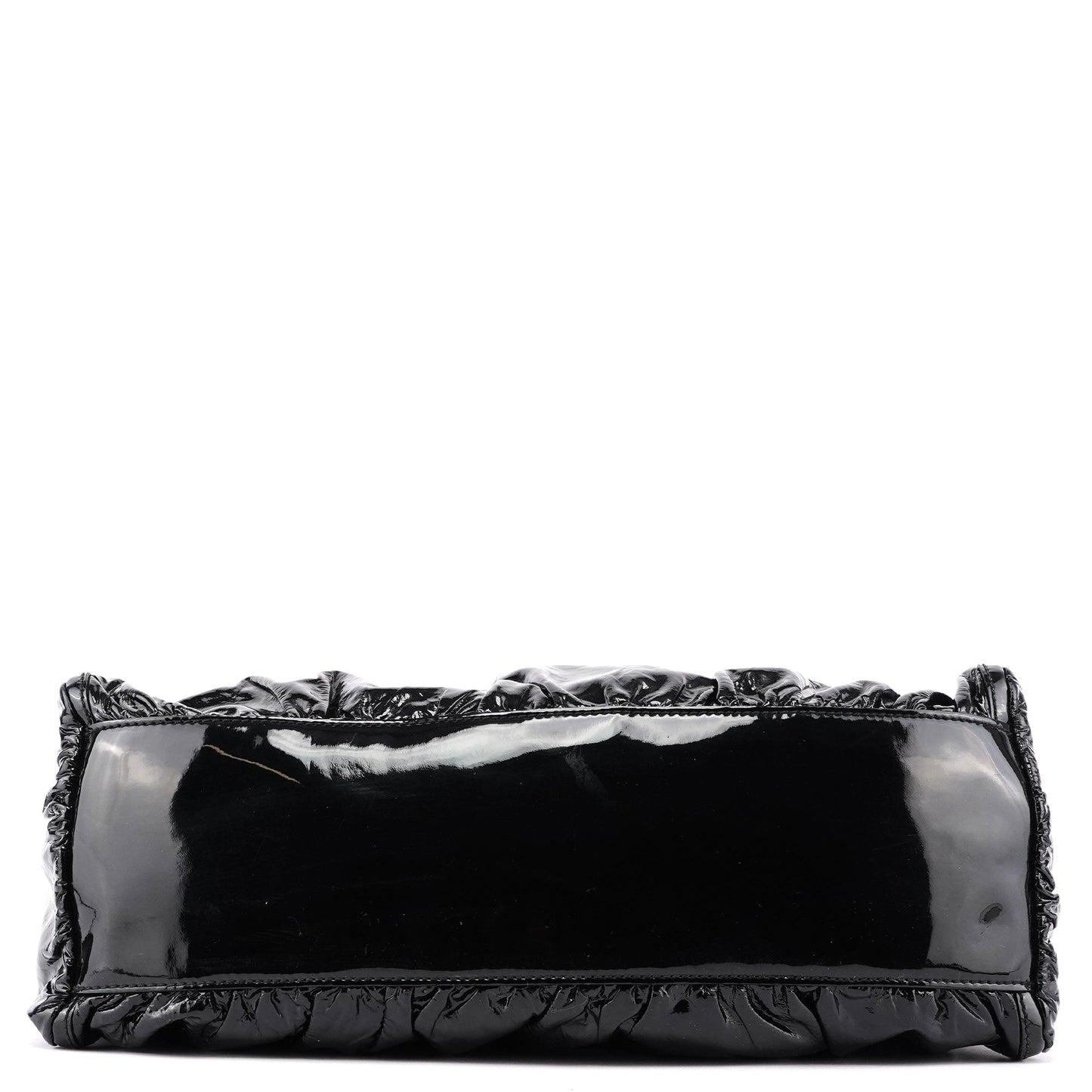 Black Patent Leather D-Ring Shoulder Bag