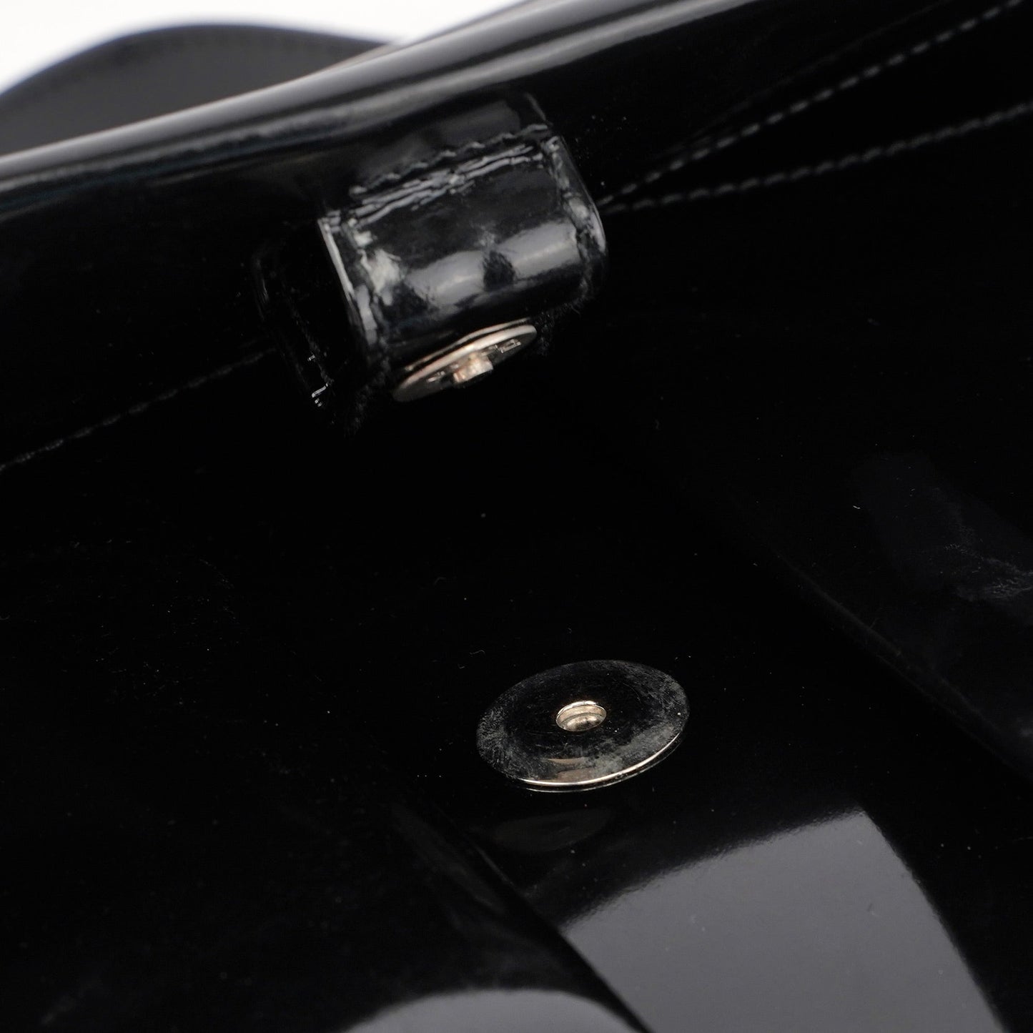 Black Patent Leather Flap Shoulder Bag