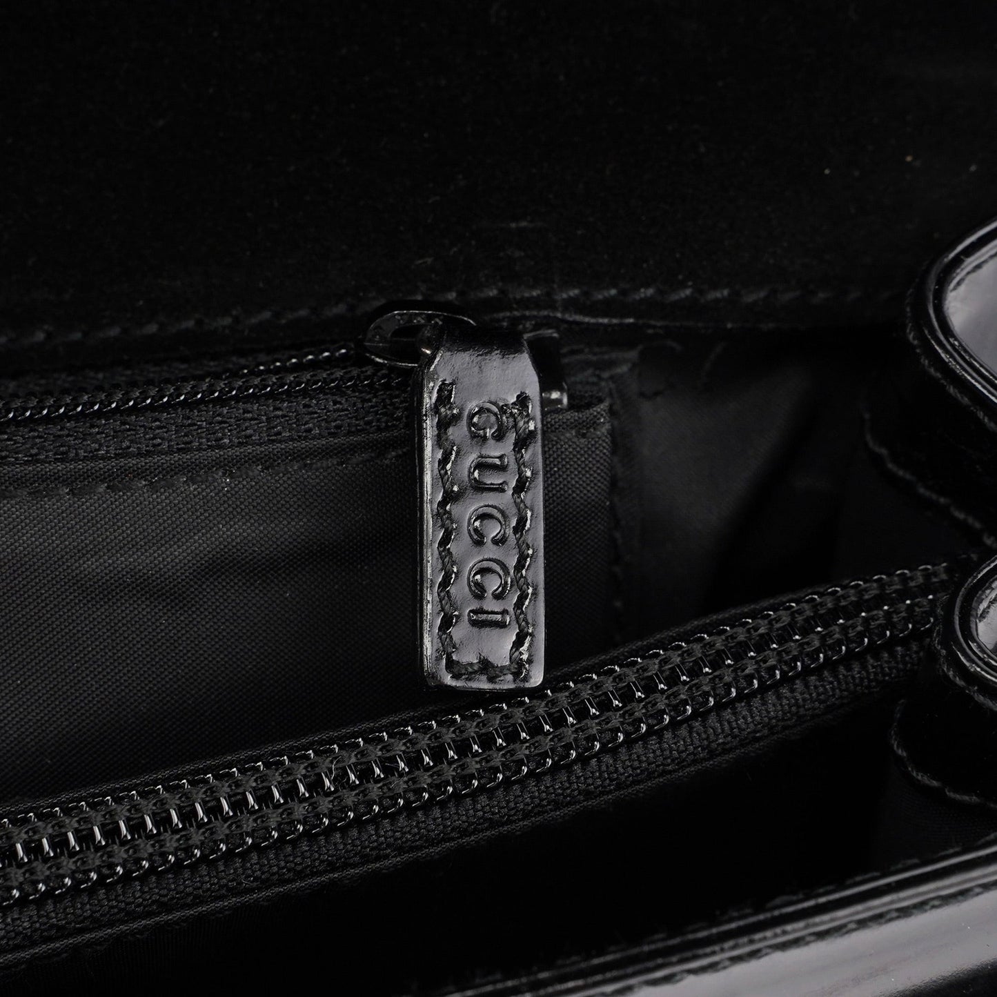 Black Patent Leather Flap Shoulder Bag