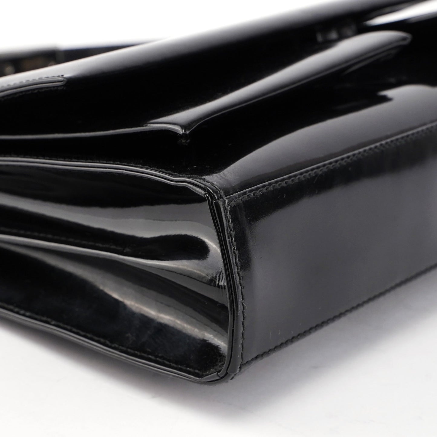 Black Patent Leather Flap Shoulder Bag
