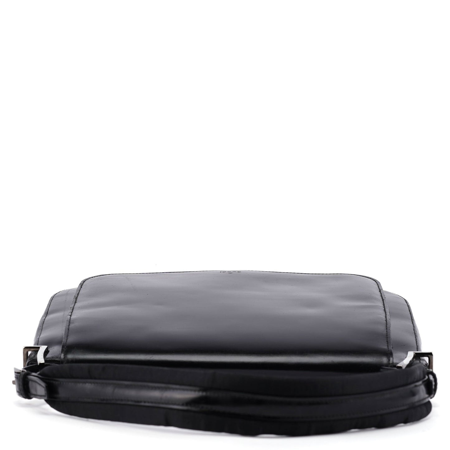 Black Patent Leather Flap Shoulder Bag