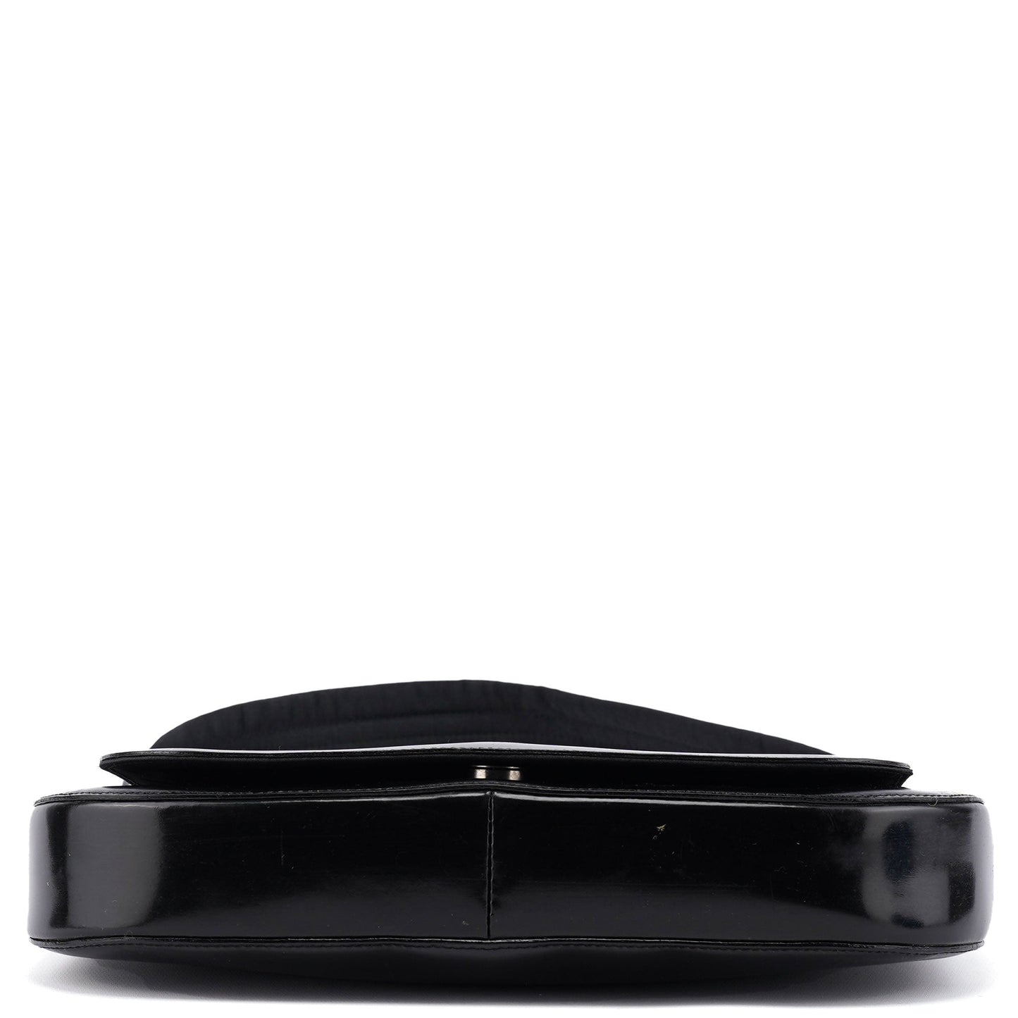 Black Patent Leather Flap Shoulder Bag