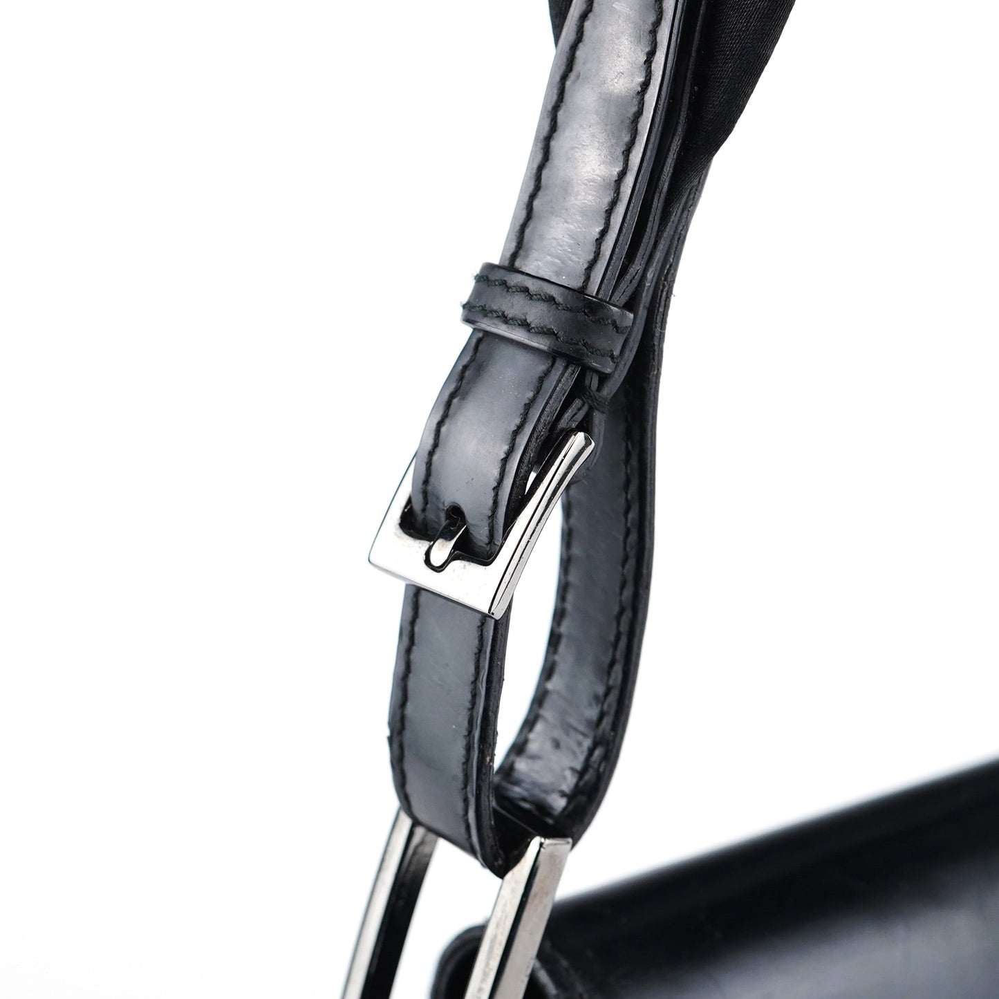 Black Patent Leather Flap Shoulder Bag