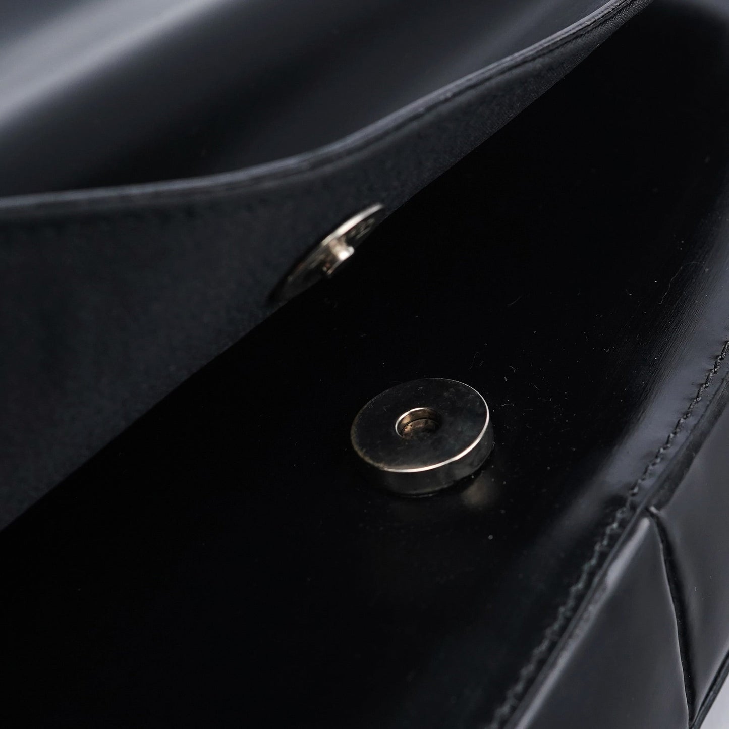 Black Patent Leather Flap Shoulder Bag