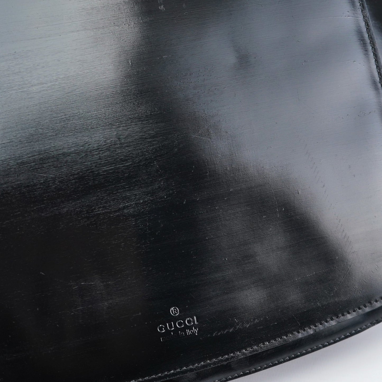 Black Patent Leather Flap Shoulder Bag