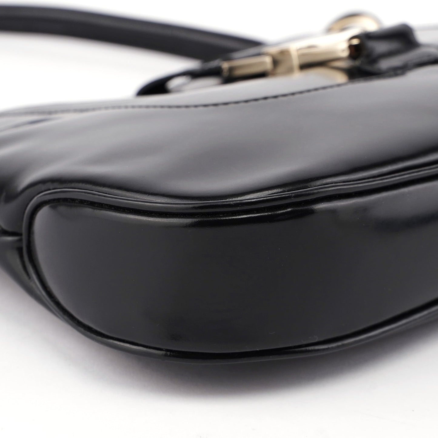 Black Patent Leather Jackie Shoulder Bag