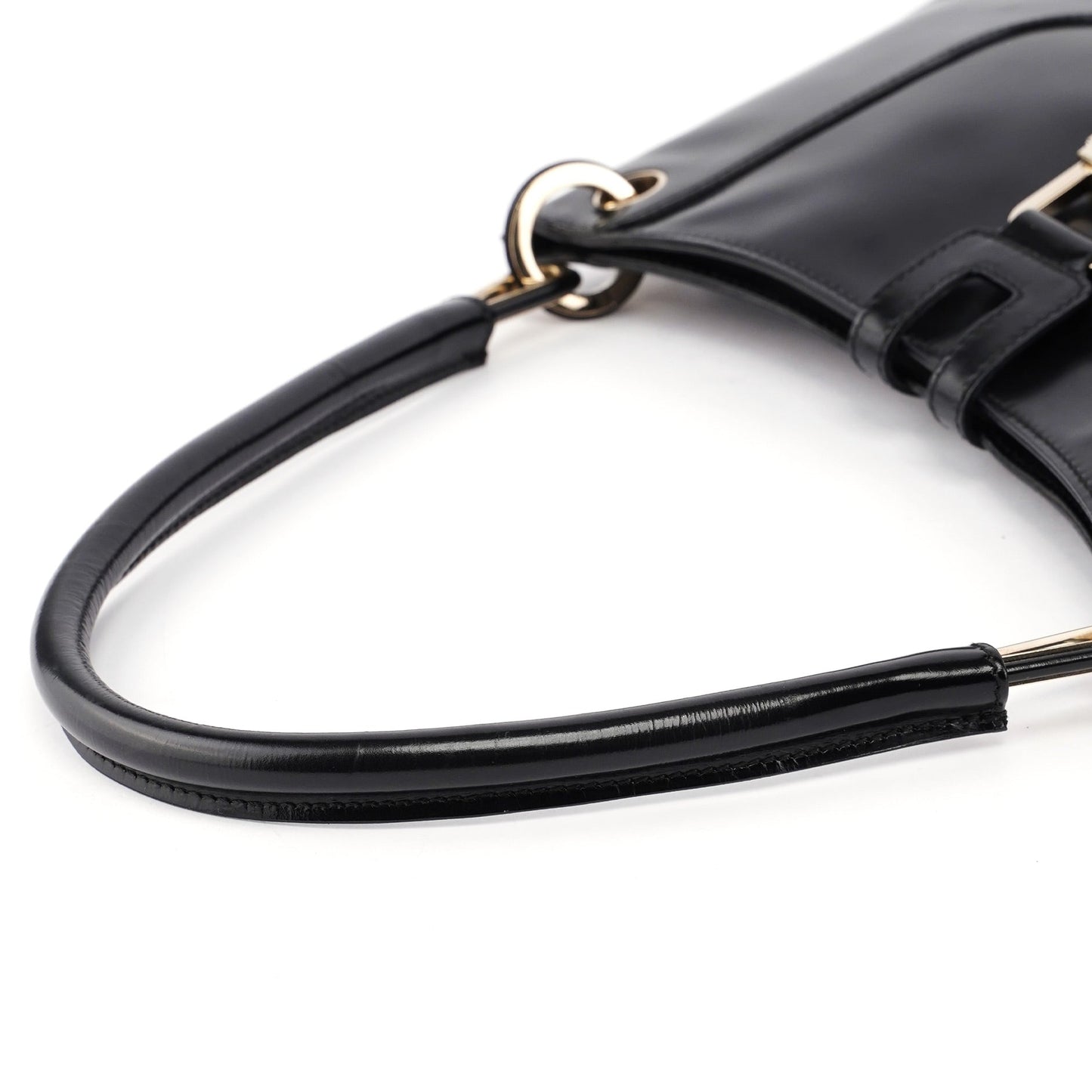 Black Patent Leather Jackie Shoulder Bag