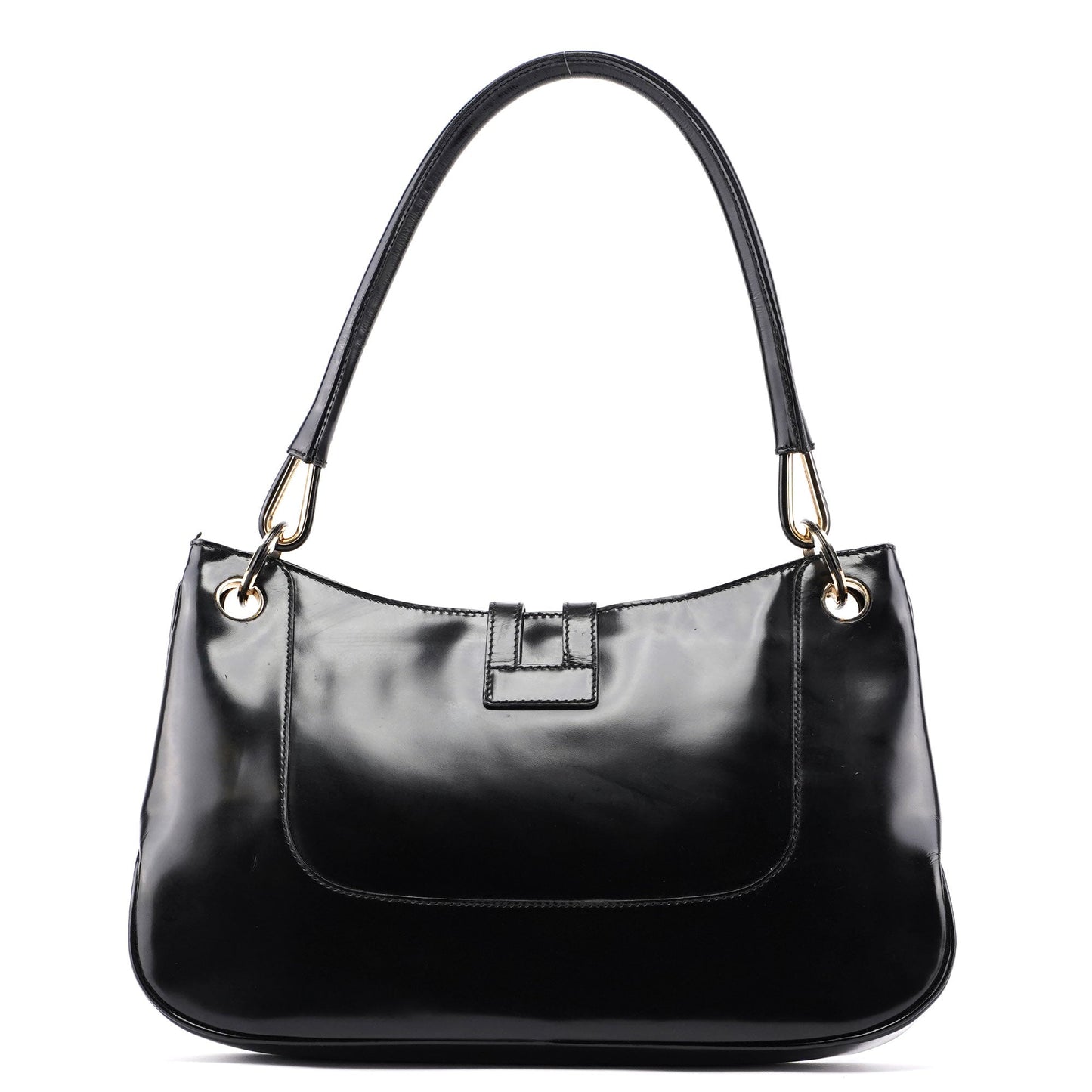 Black Patent Leather Jackie Shoulder Bag