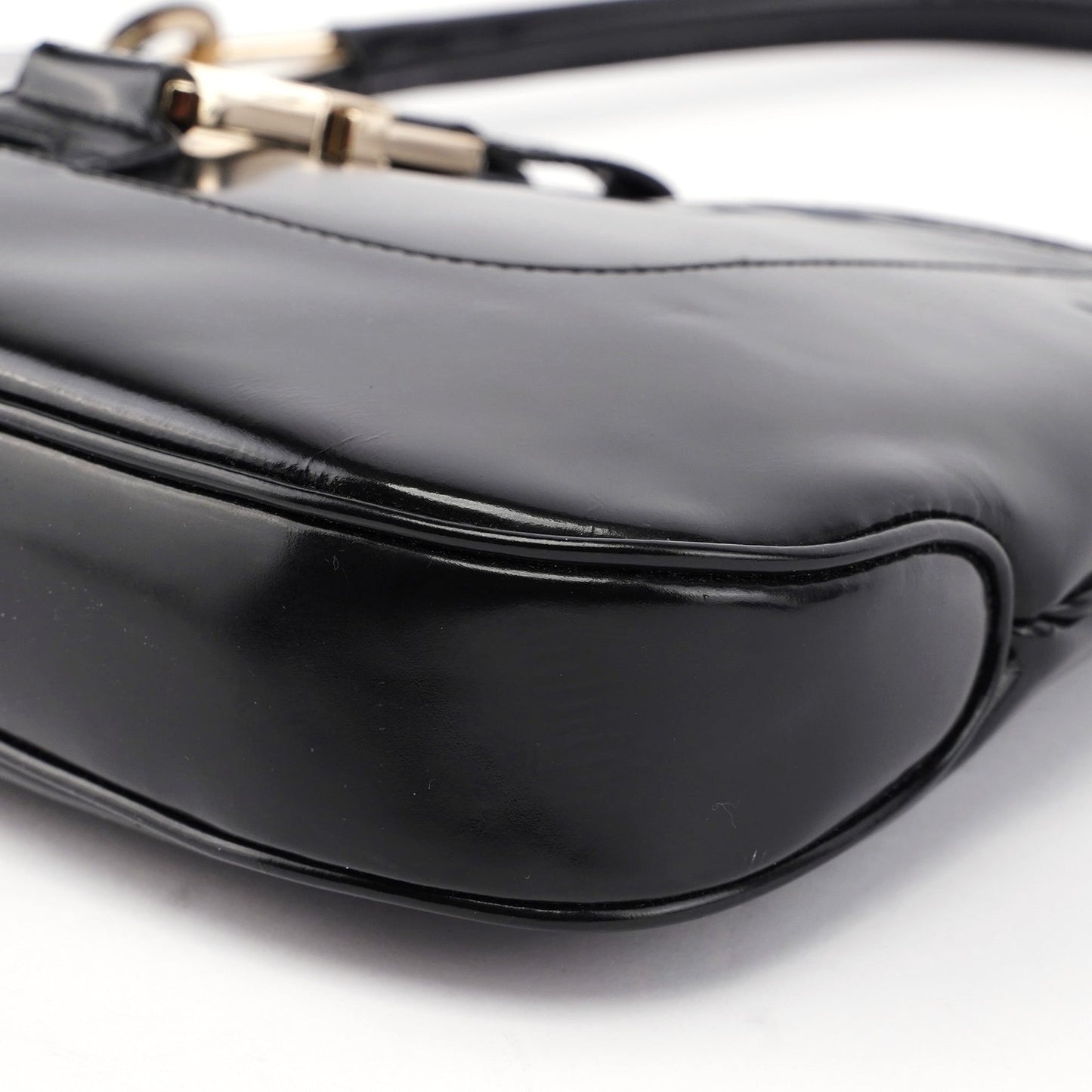 Black Patent Leather Jackie Shoulder Bag